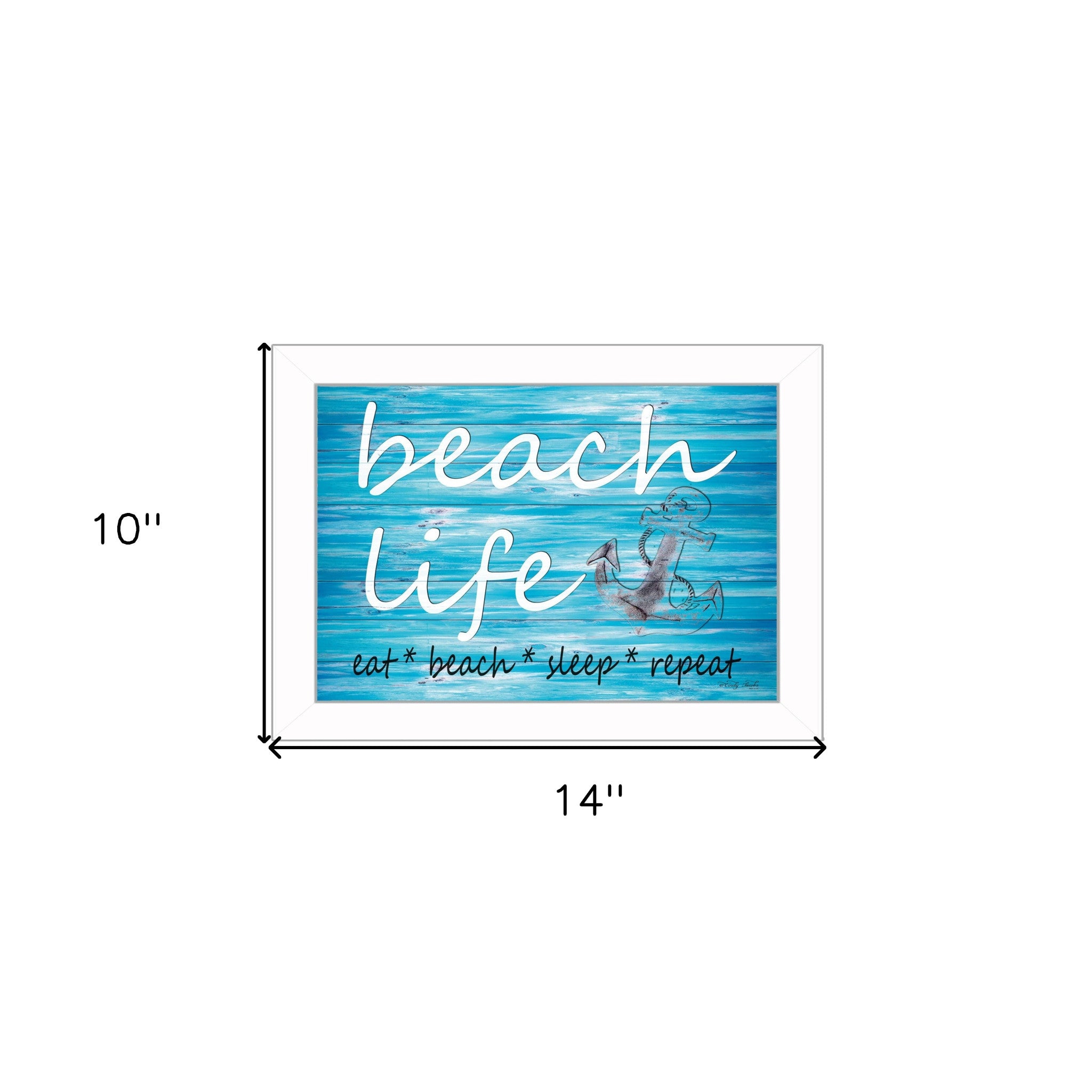 Beach Life 2 White Print Picture Frame Wall Art