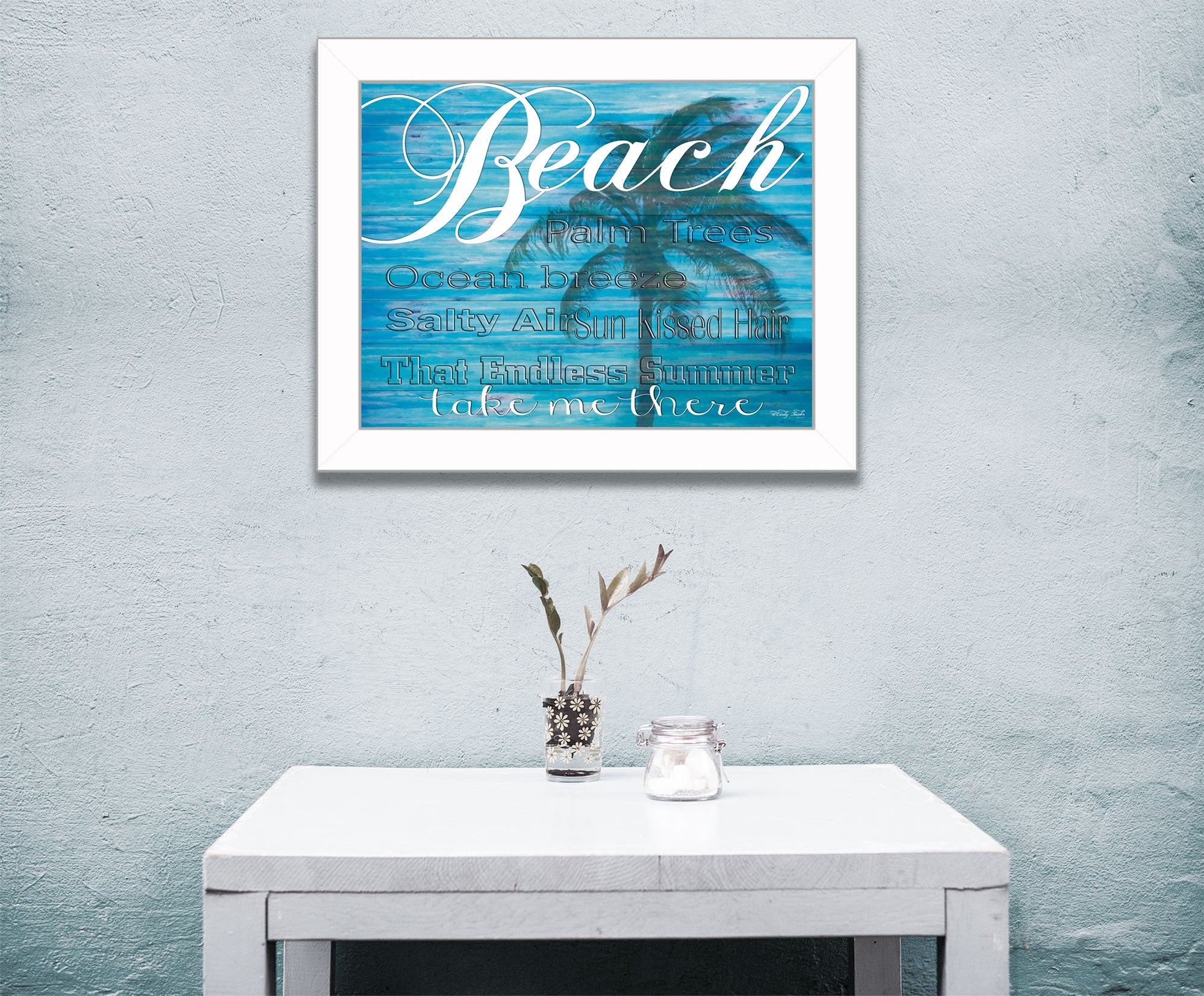 Beach Take Me There 2 White Framed Print Wall Art