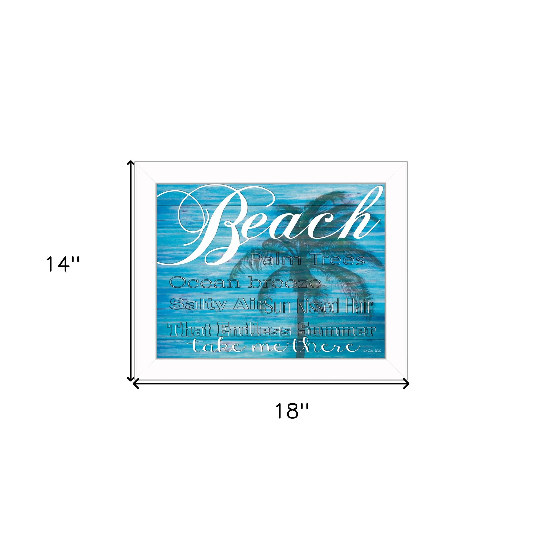 Beach Take Me There 2 White Framed Print Wall Art