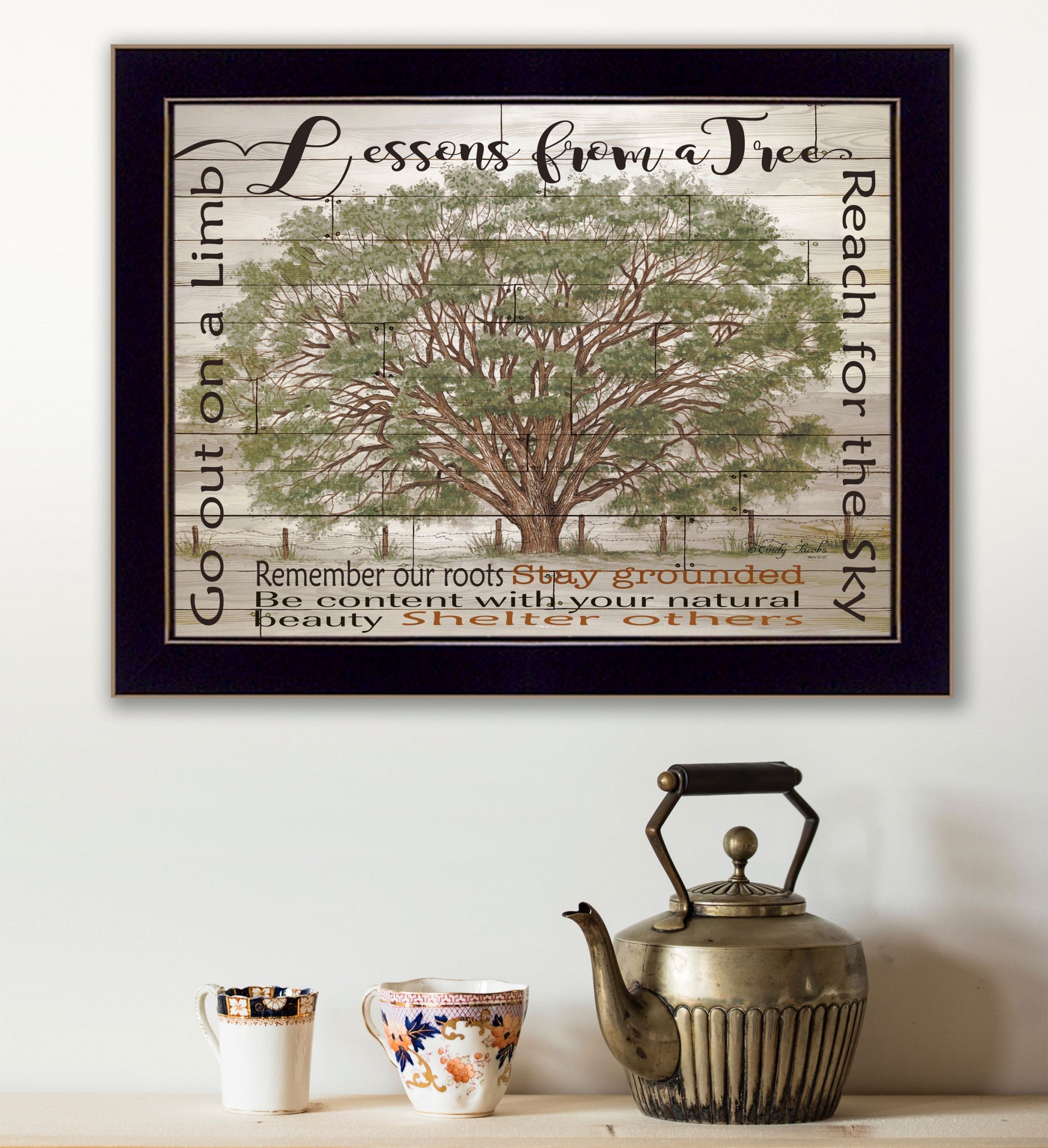 Lessons From A Tree Black Framed Print Wall Art