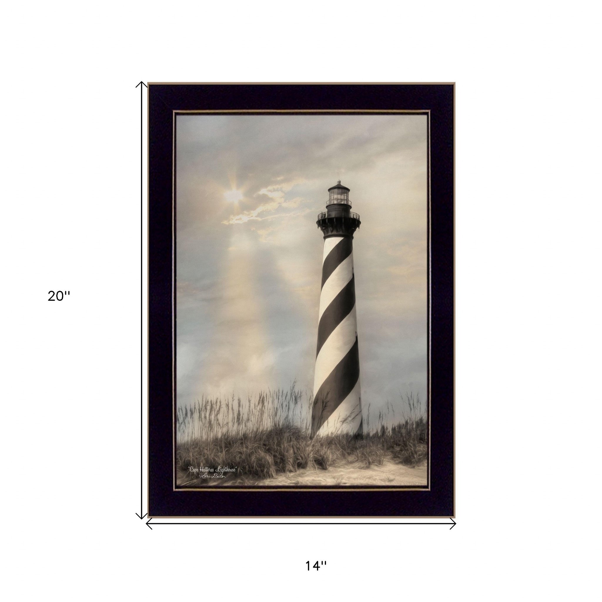 Cape Hatteras Lighthouse 1 Black Framed Print Wall Art