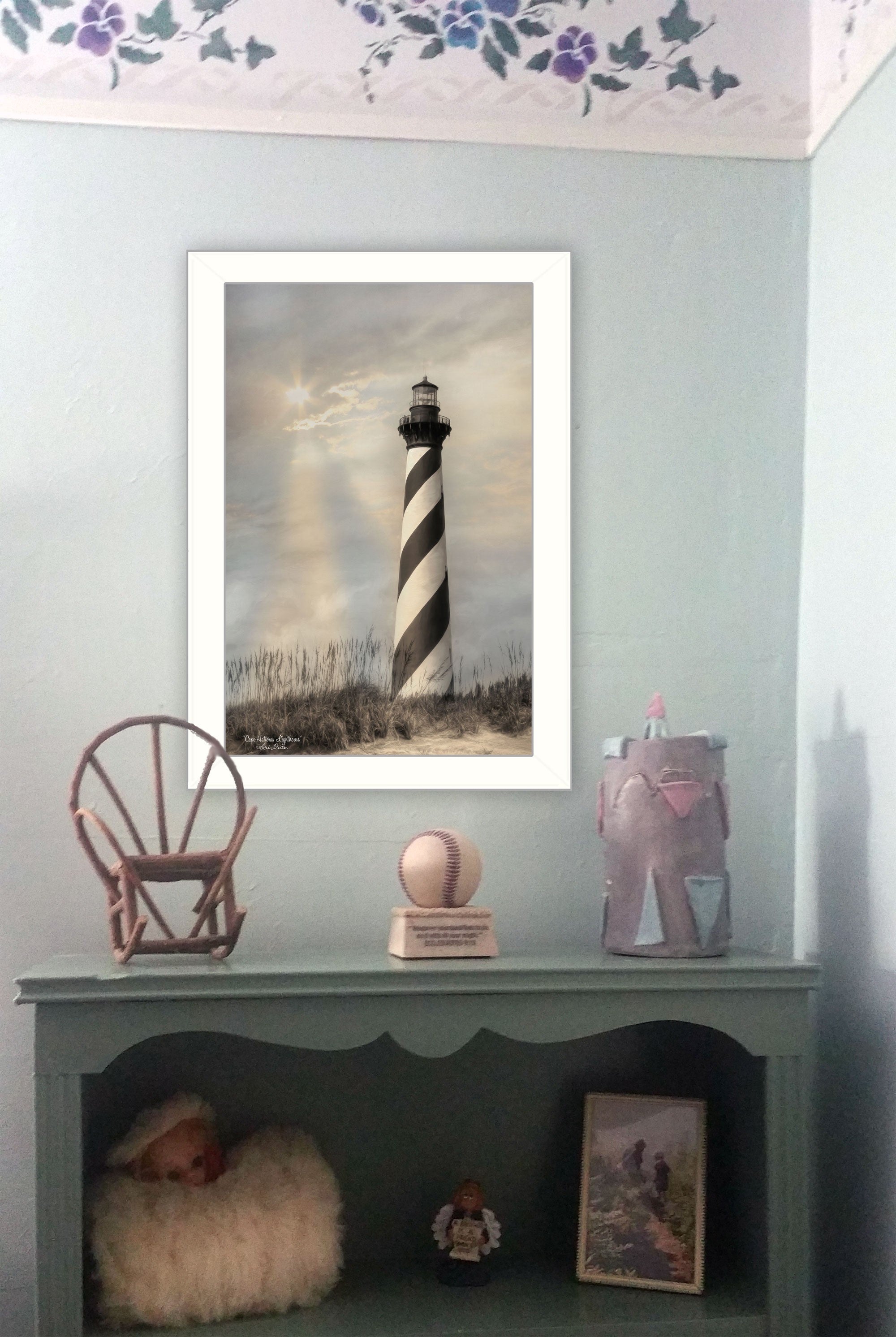 Cape Hatteras Lighthouse 2 White Framed Print Wall Art