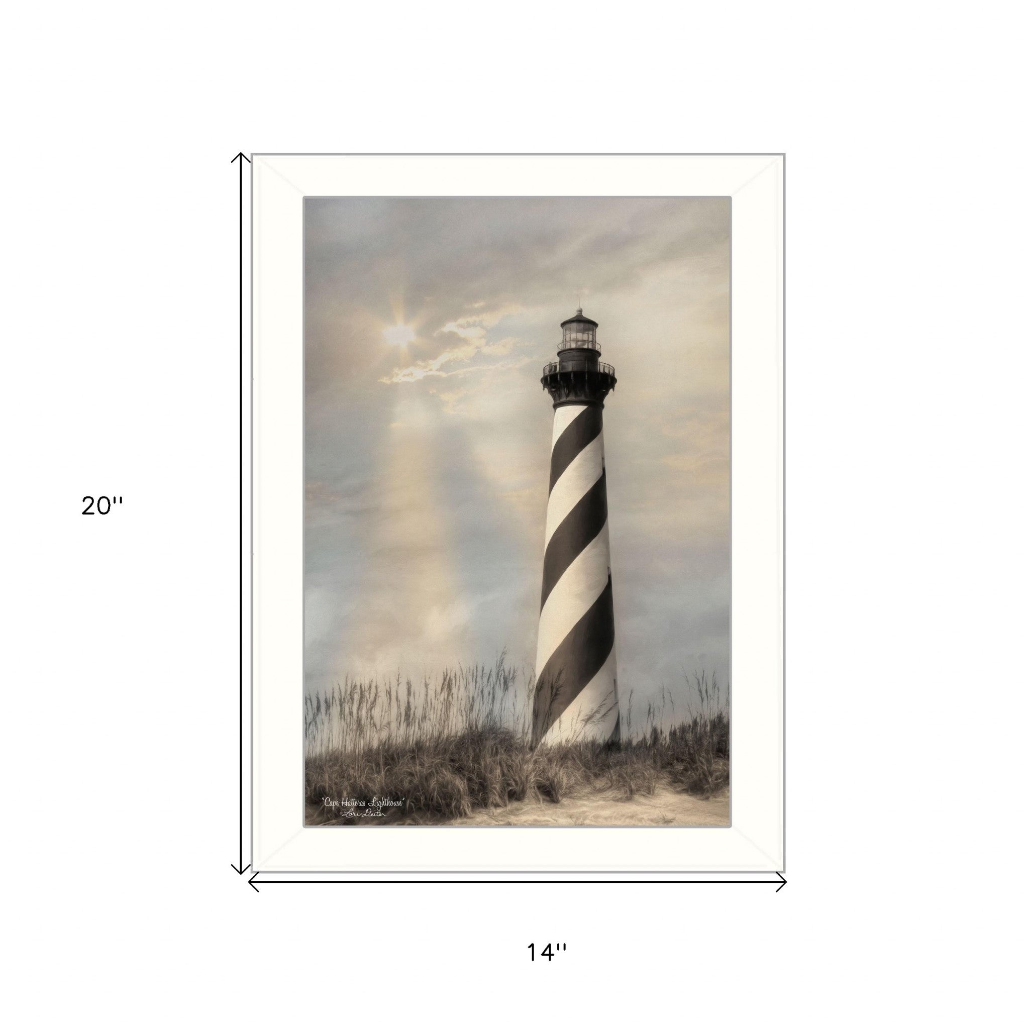 Cape Hatteras Lighthouse 2 White Framed Print Wall Art