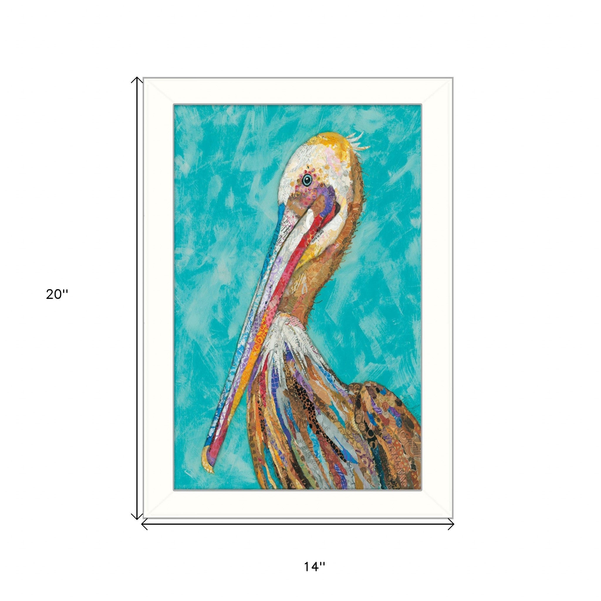 Pelican II White Framed Print Wall Art