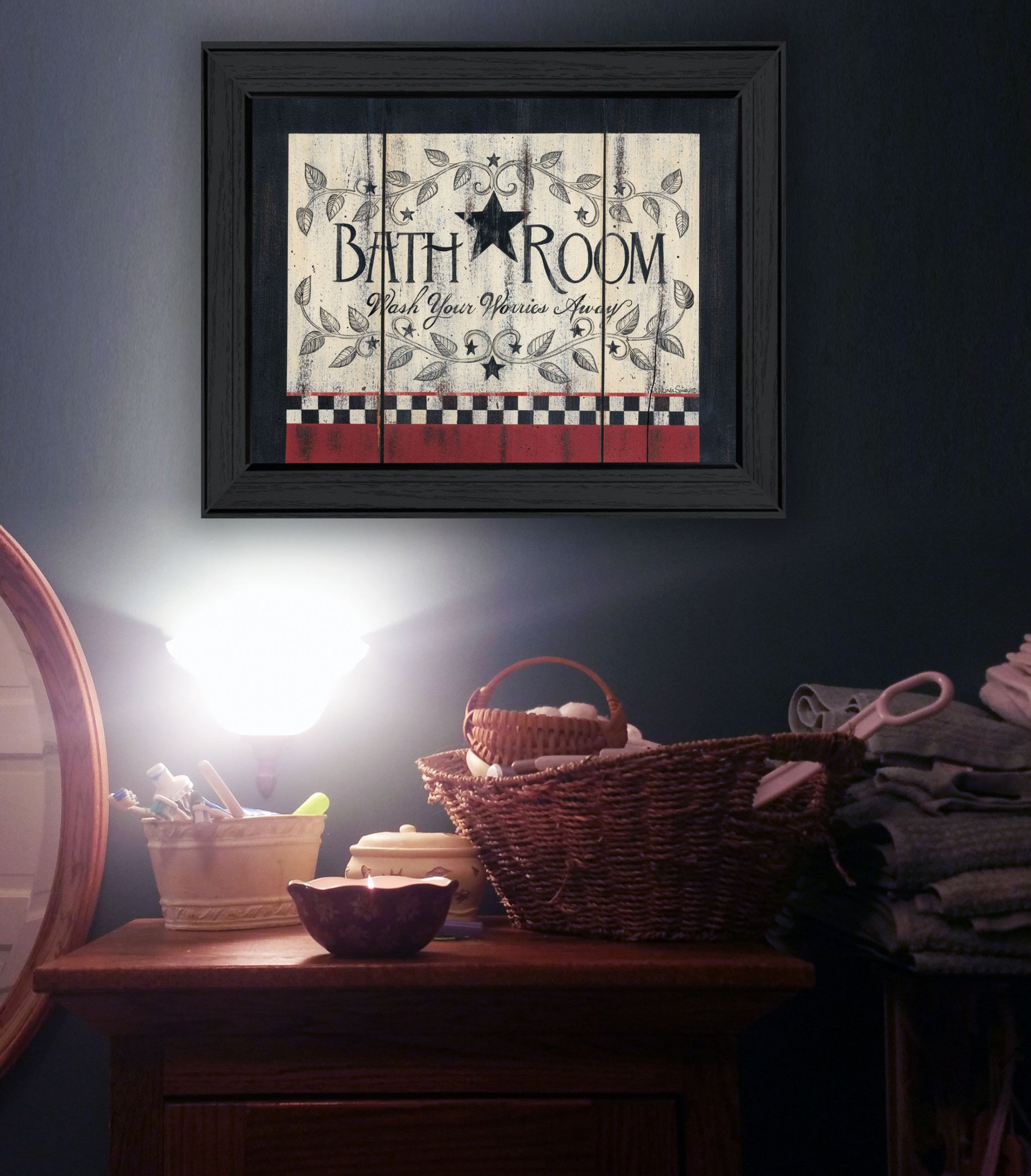 Bathroom 6 Black Framed Print Wall Art