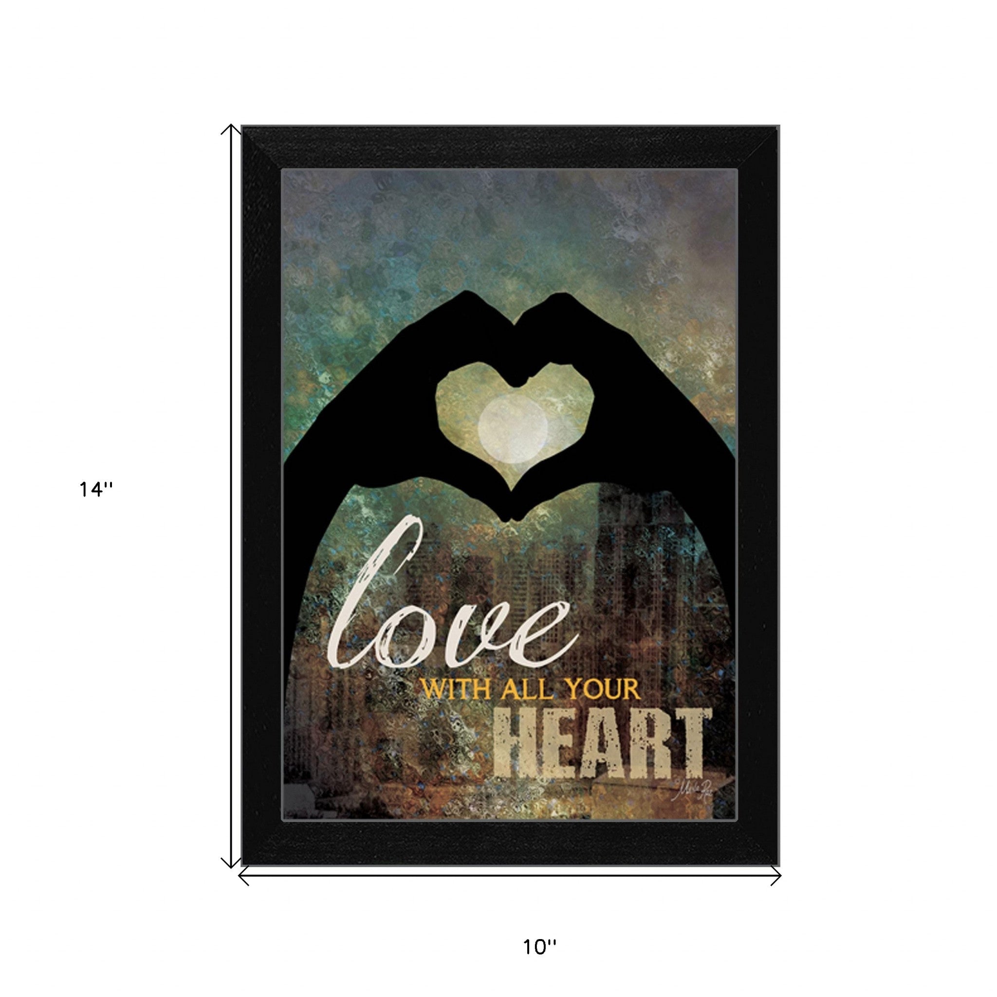 Love With All Your Heart 1 Black Framed Print Wall Art