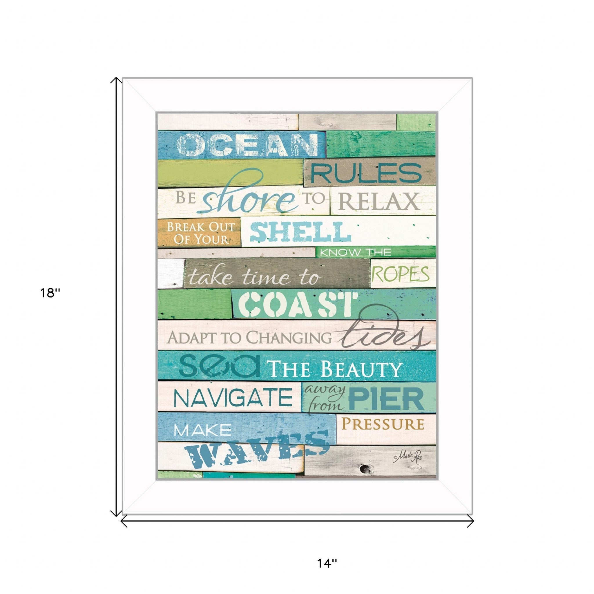 Ocean Rules 2 White Framed Print Wall Art