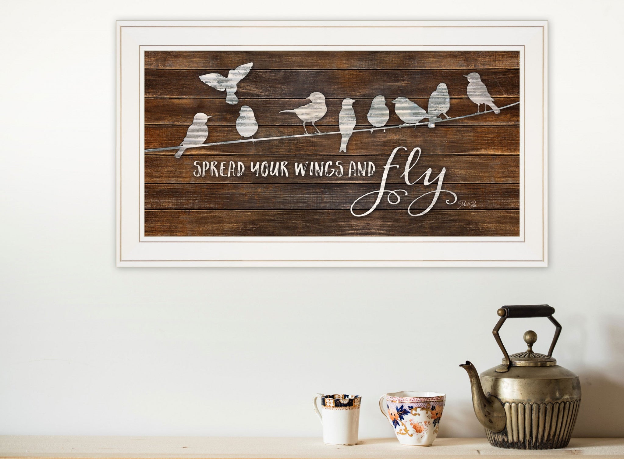 Spread Your Wings And Fly 1 White Framed Print Wall Art