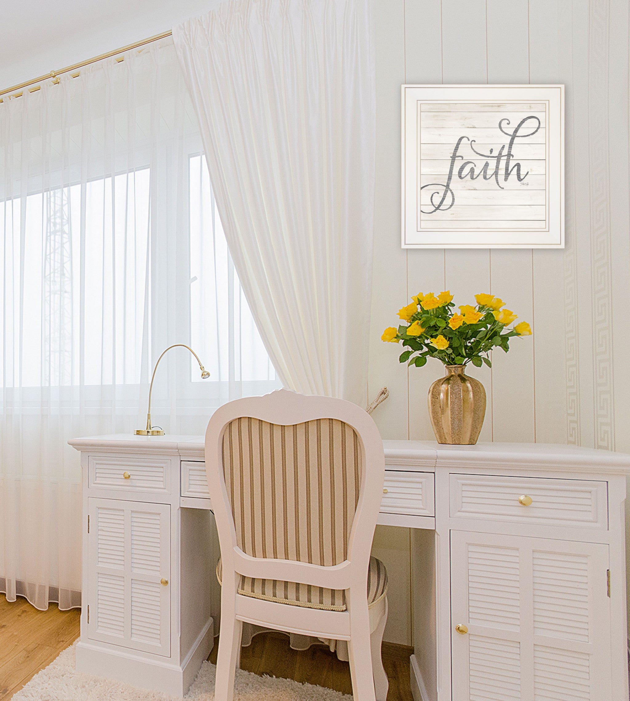 Simple Words - Faith 1 White Framed Print Wall Art