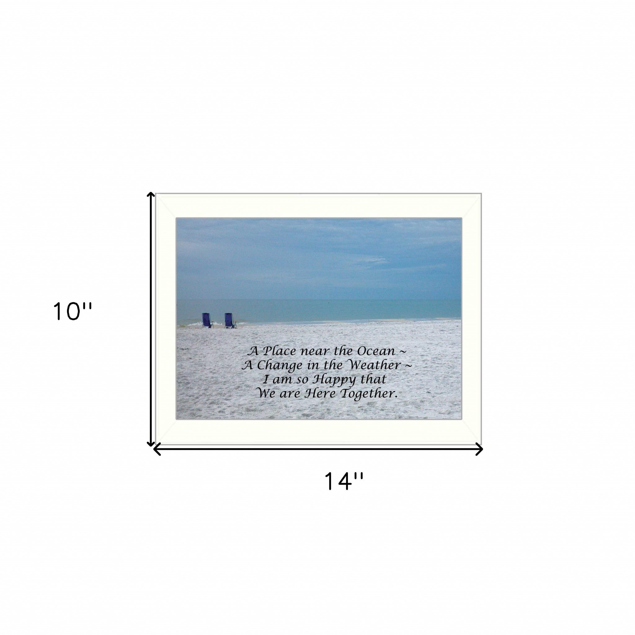 A Place Near The Ocean White Framed Print Wall Art