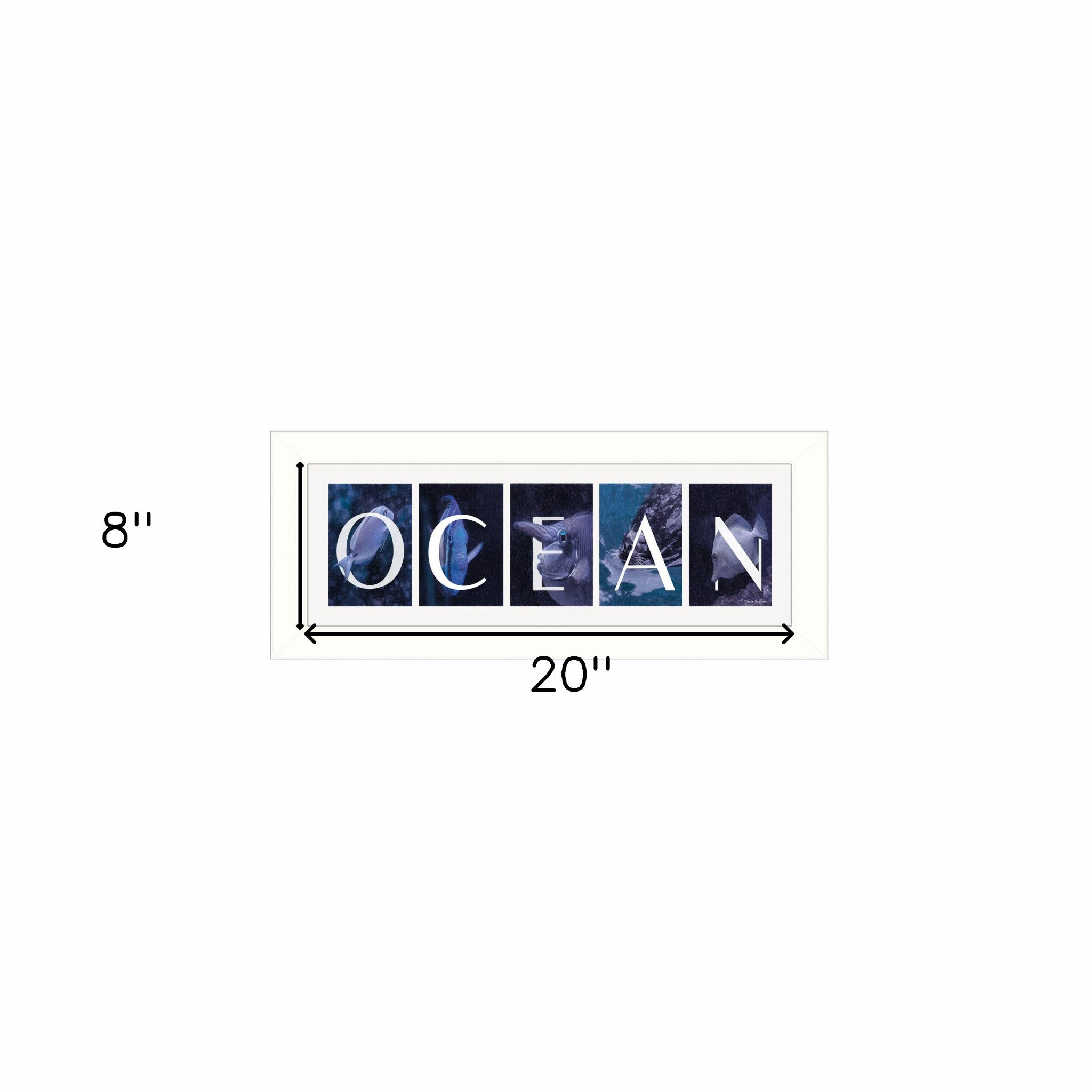 Ocean 1 White Framed Print Wall Art