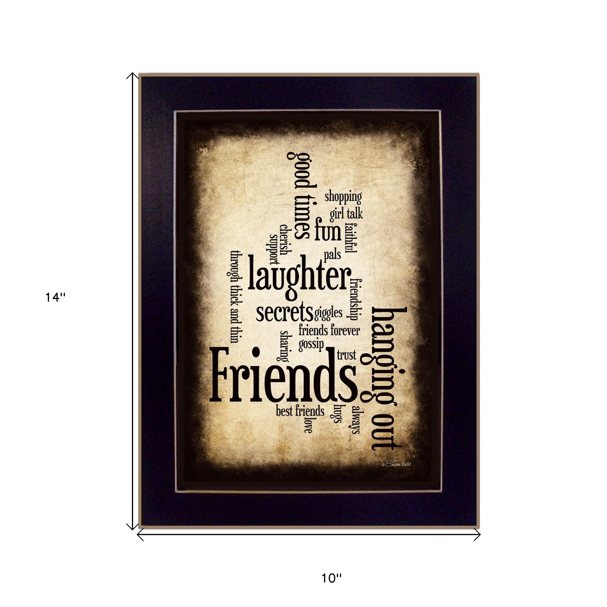 Friends I Black Framed Print Wall Art