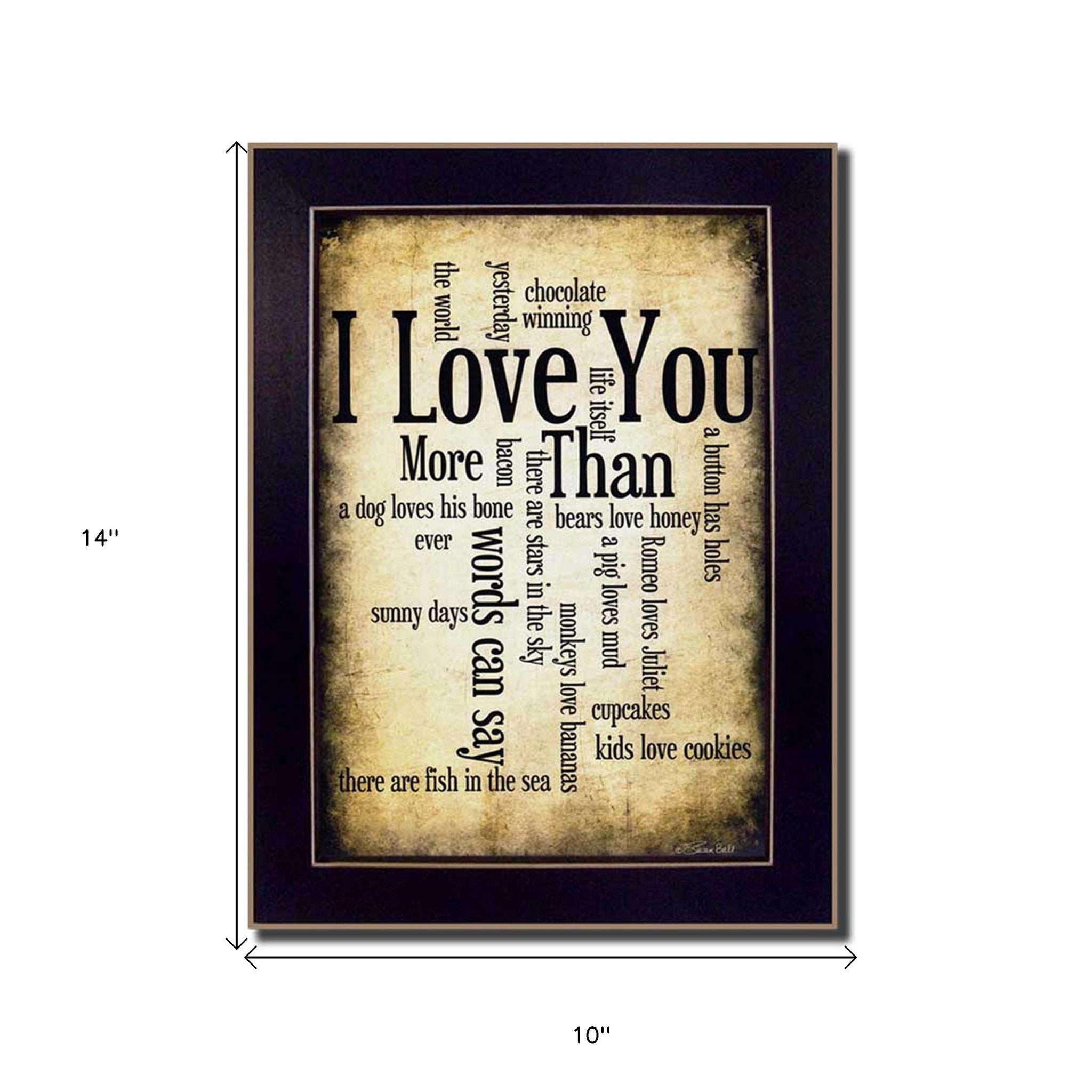 I Love You 1 Black Framed Print Wall Art