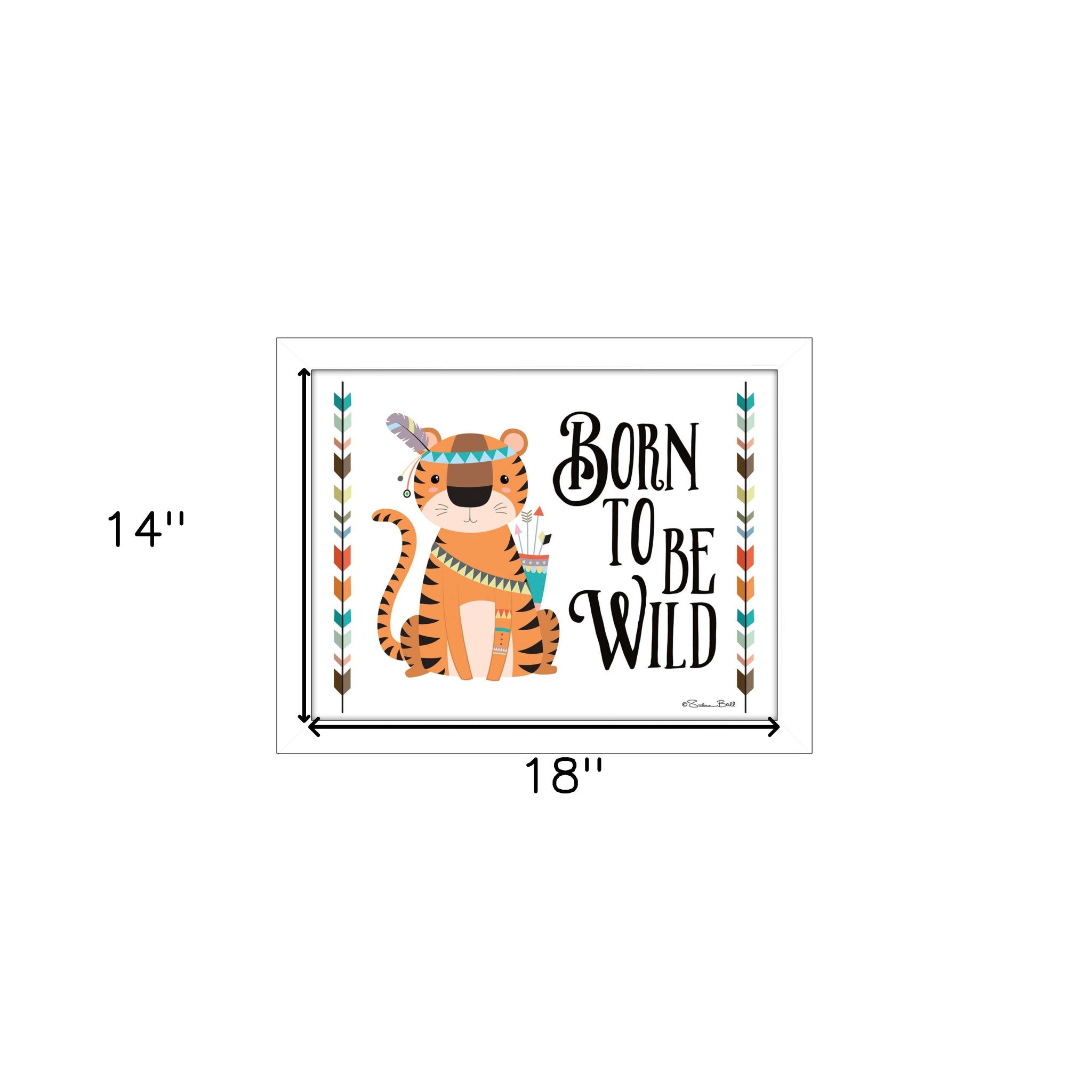 Born To Be Wild 2 White Framed Print Wall Art