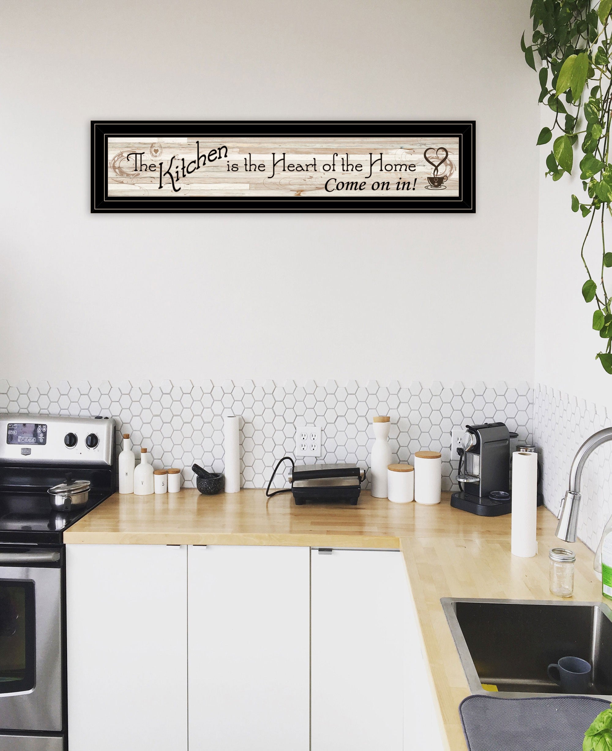 Kitchen Is The Heart Of The Home 7 Black Framed Print Wall Art