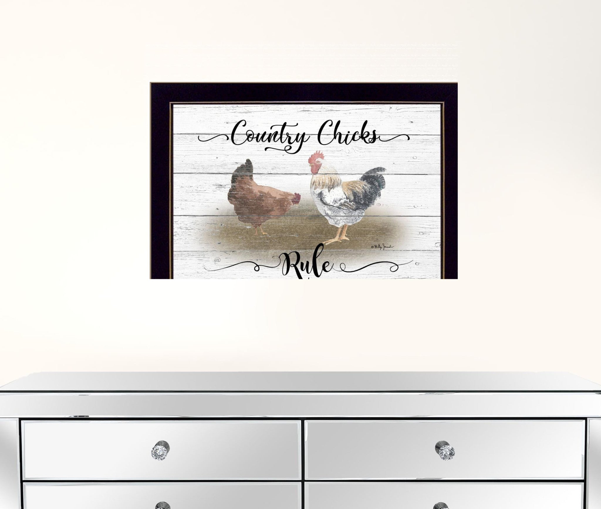 Country Chicks Rule 1 Black Framed Print Wall Art