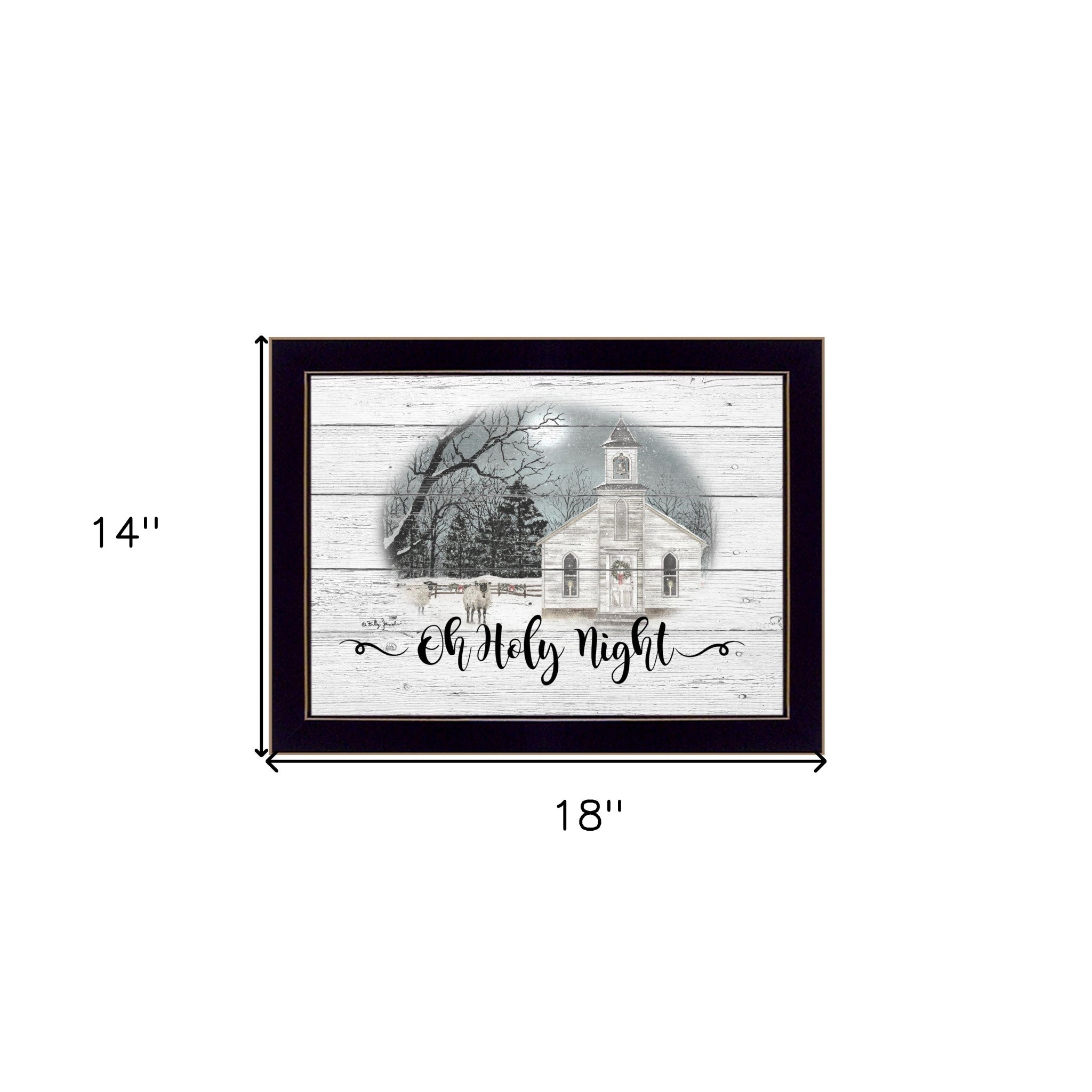 OH HOLY Night 1 Black Framed Print Wall Art