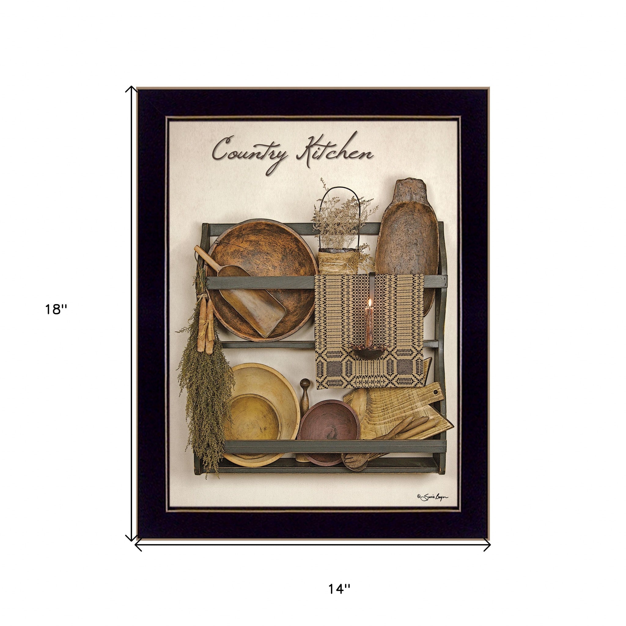 Country Kitchen 8 Black Framed Print Wall Art