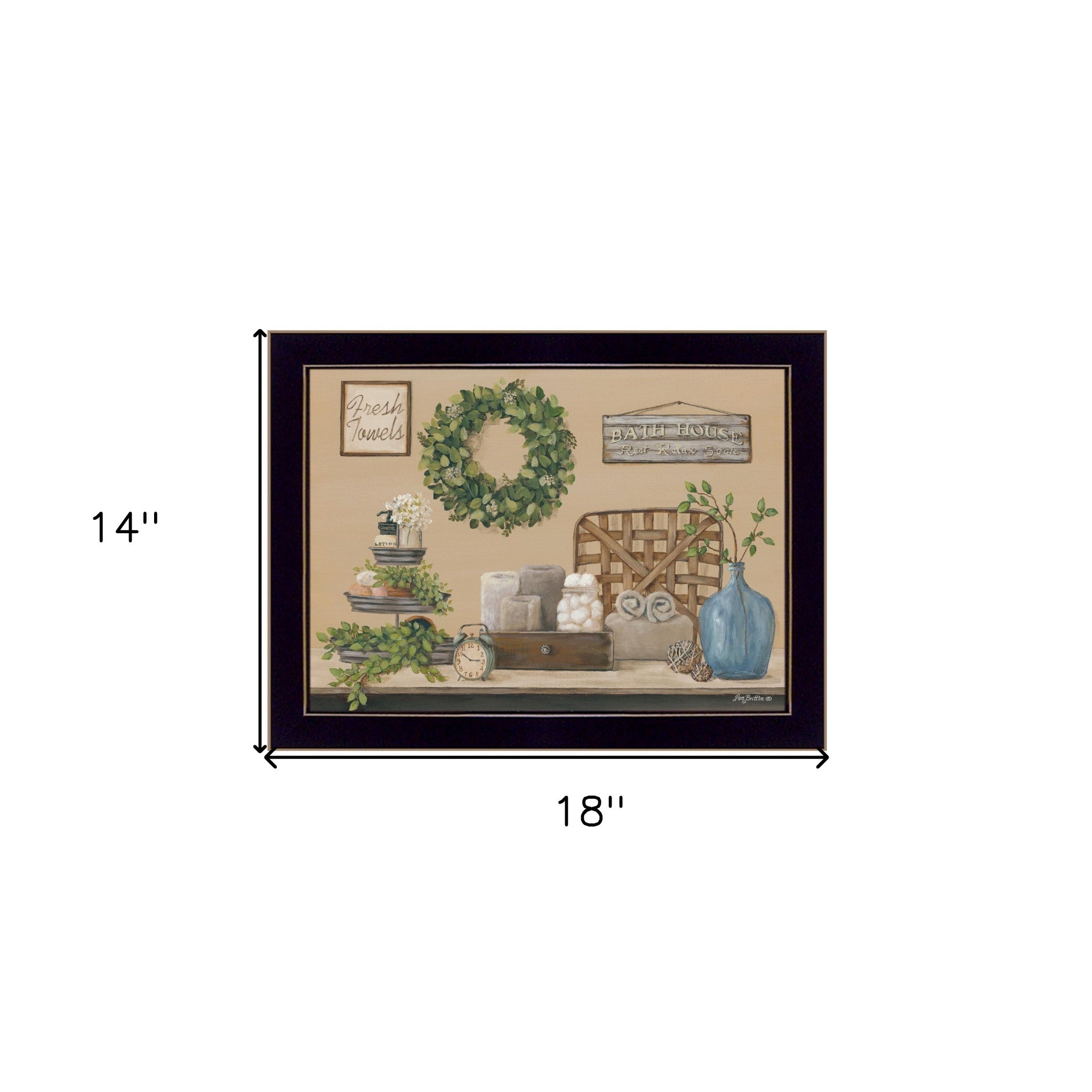 Farmhouse Bathhouse Black Framed Print Bathroom Wall Art