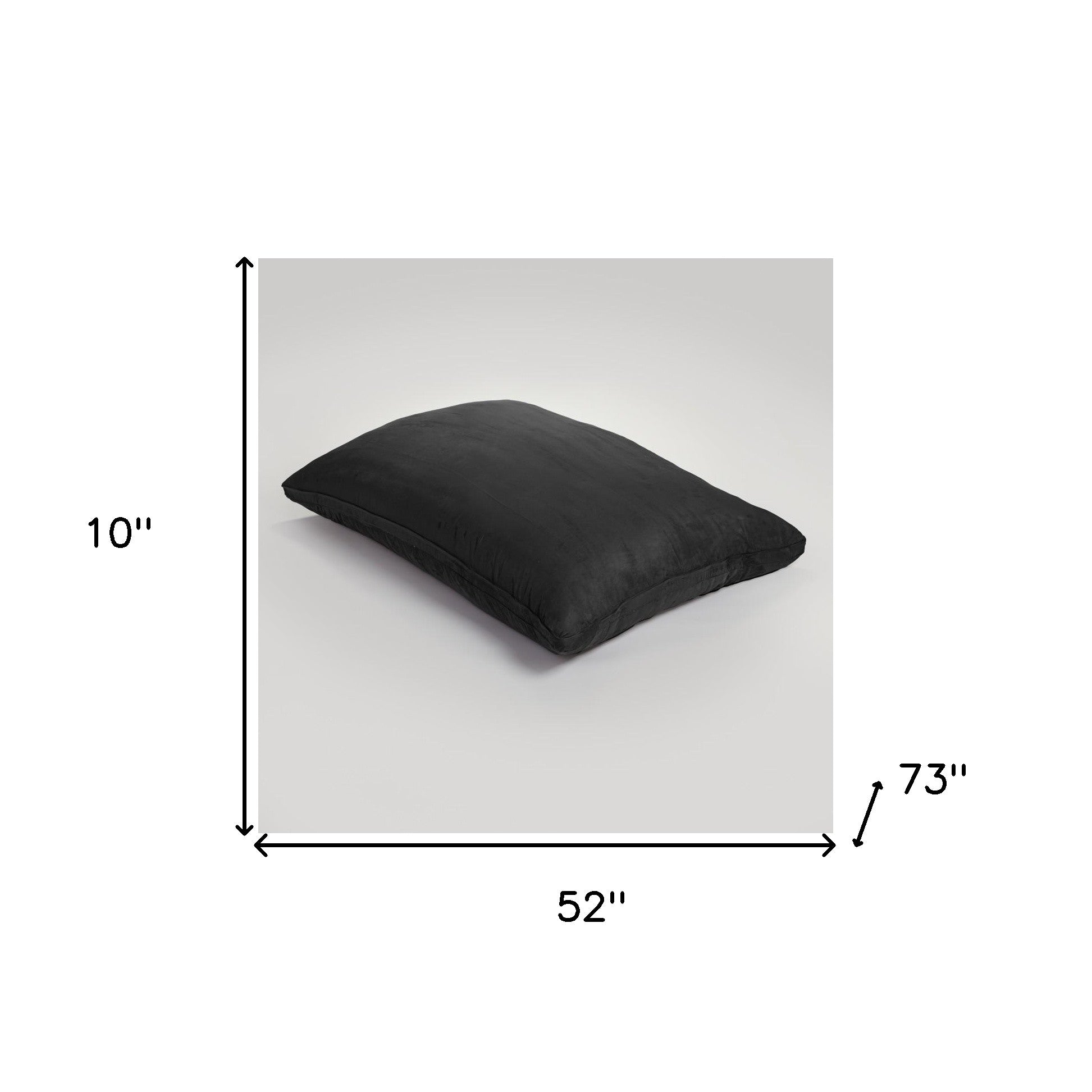 73" x 52" Black Sofa Sack Bean Bag Lounger