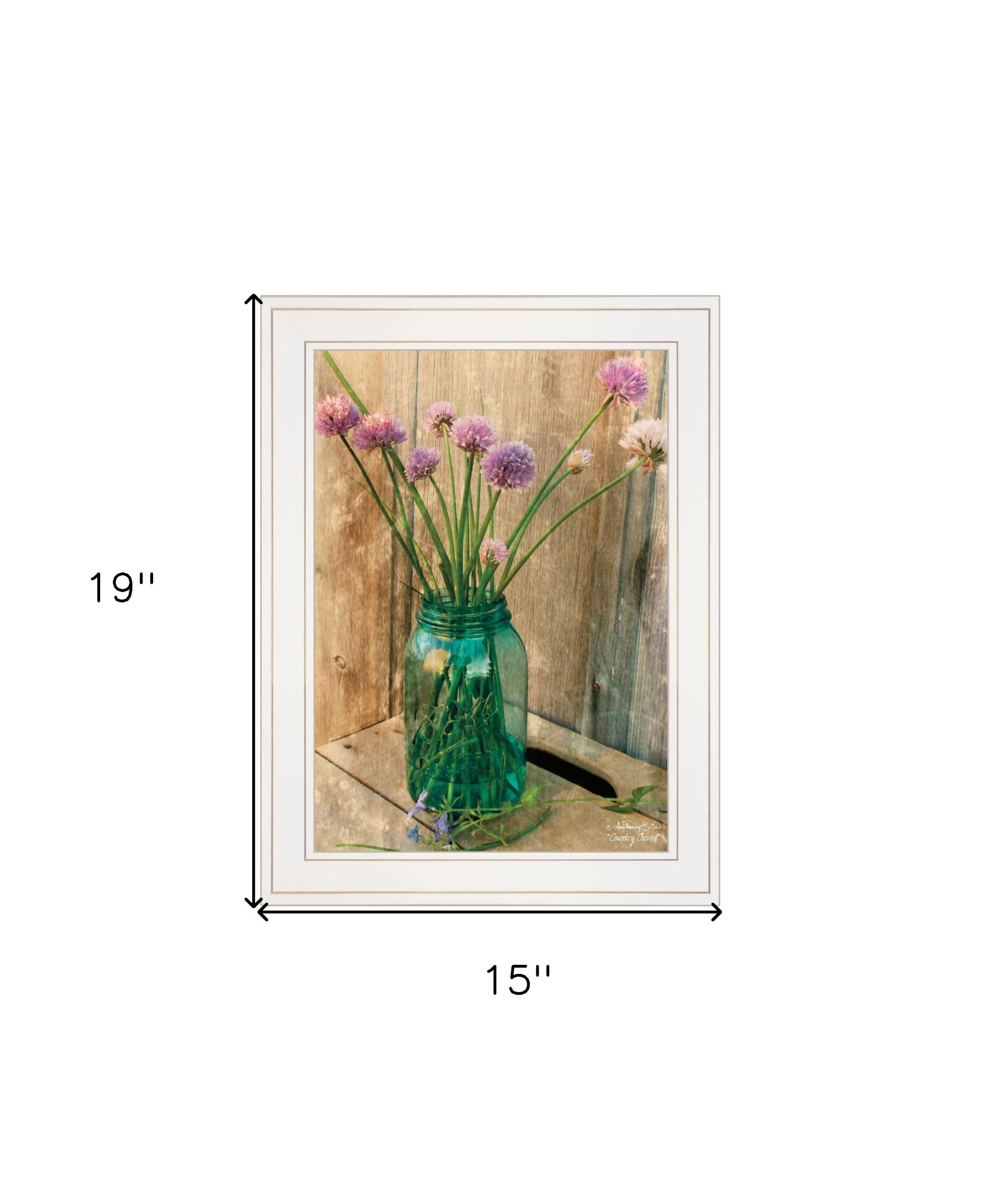 Country Chives 1 White Framed Print Wall Art