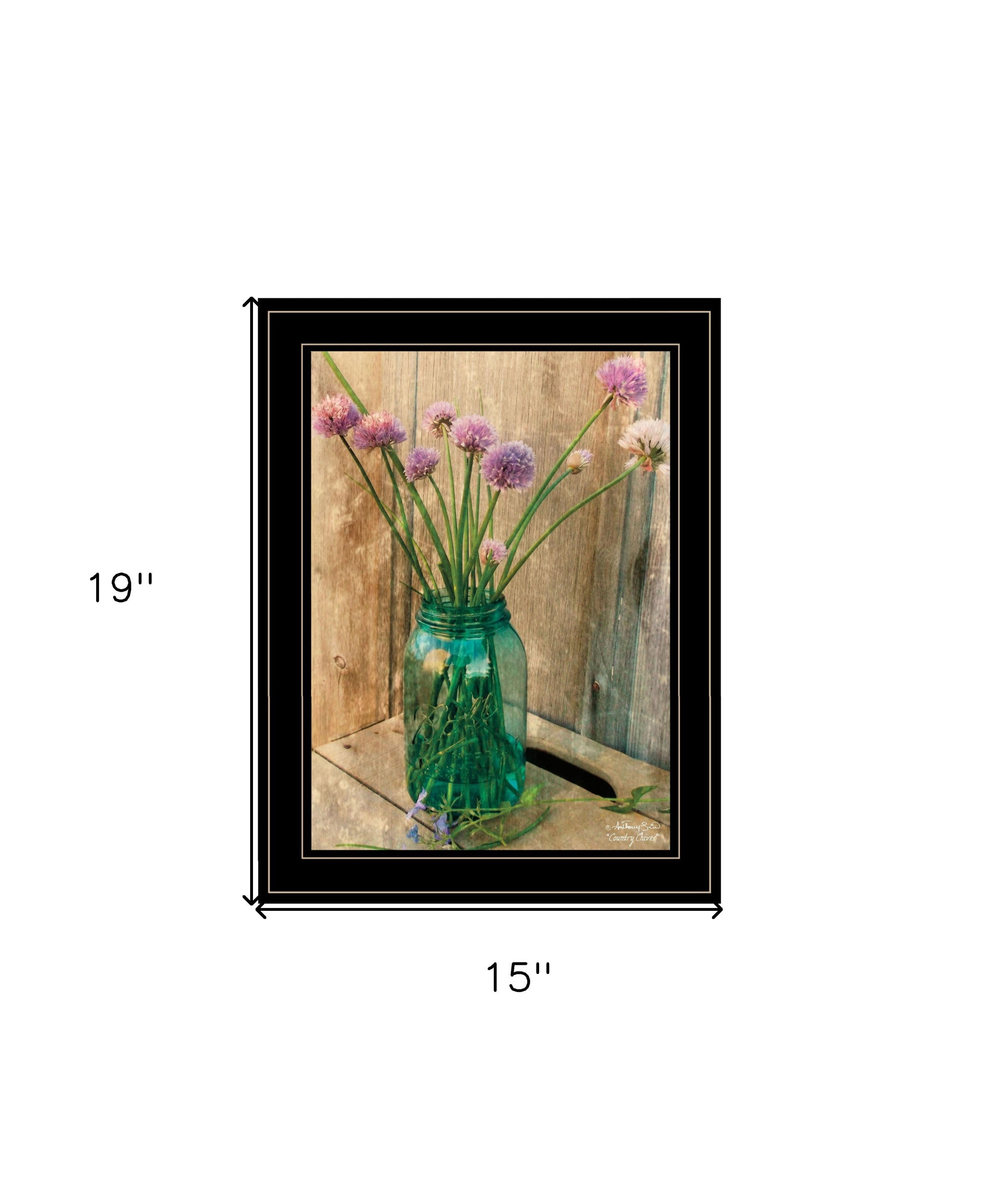 Country Chives 2 Black Framed Print Wall Art