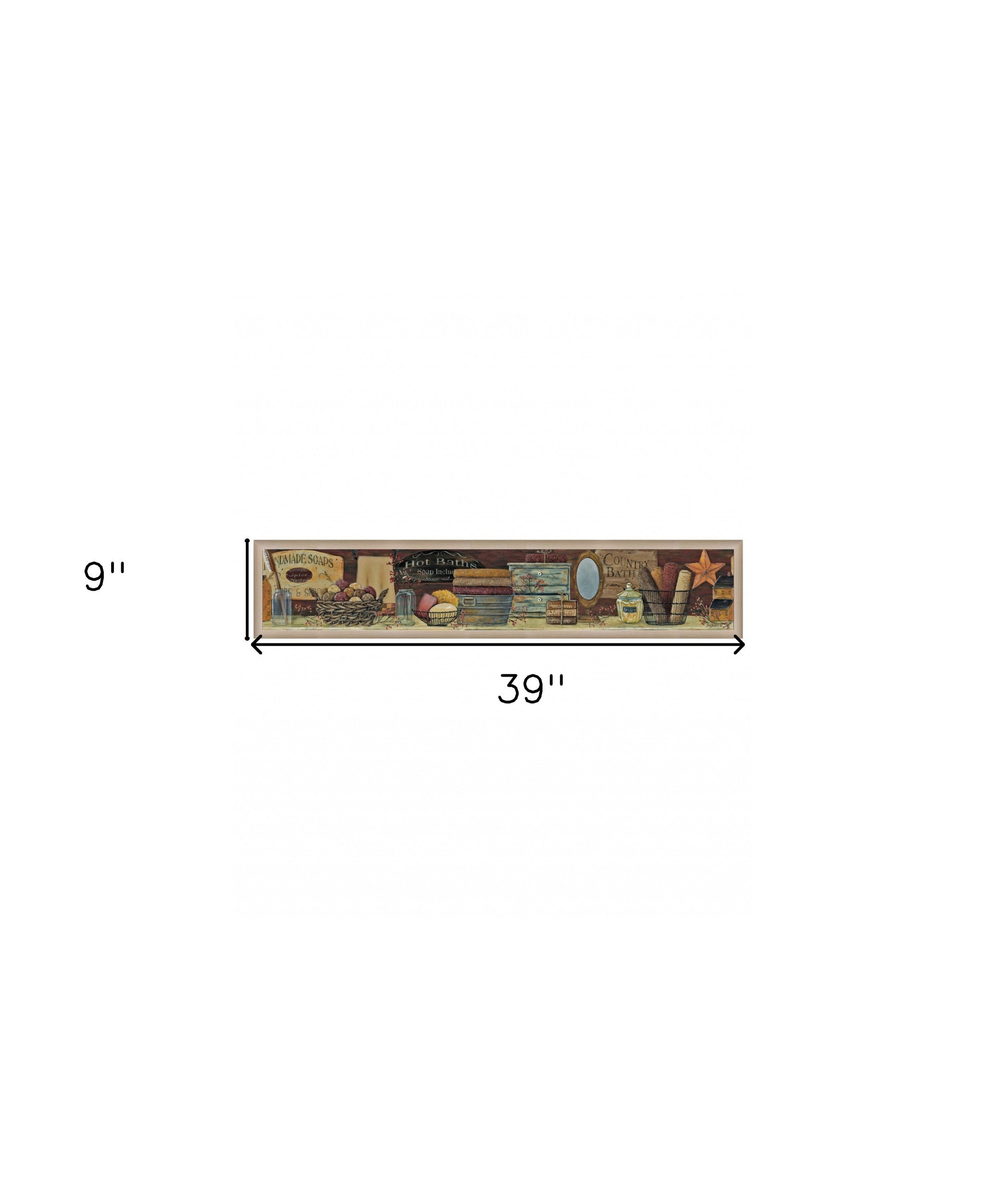 Country Bath Shelf 5 Brown Framed Print Wall Art