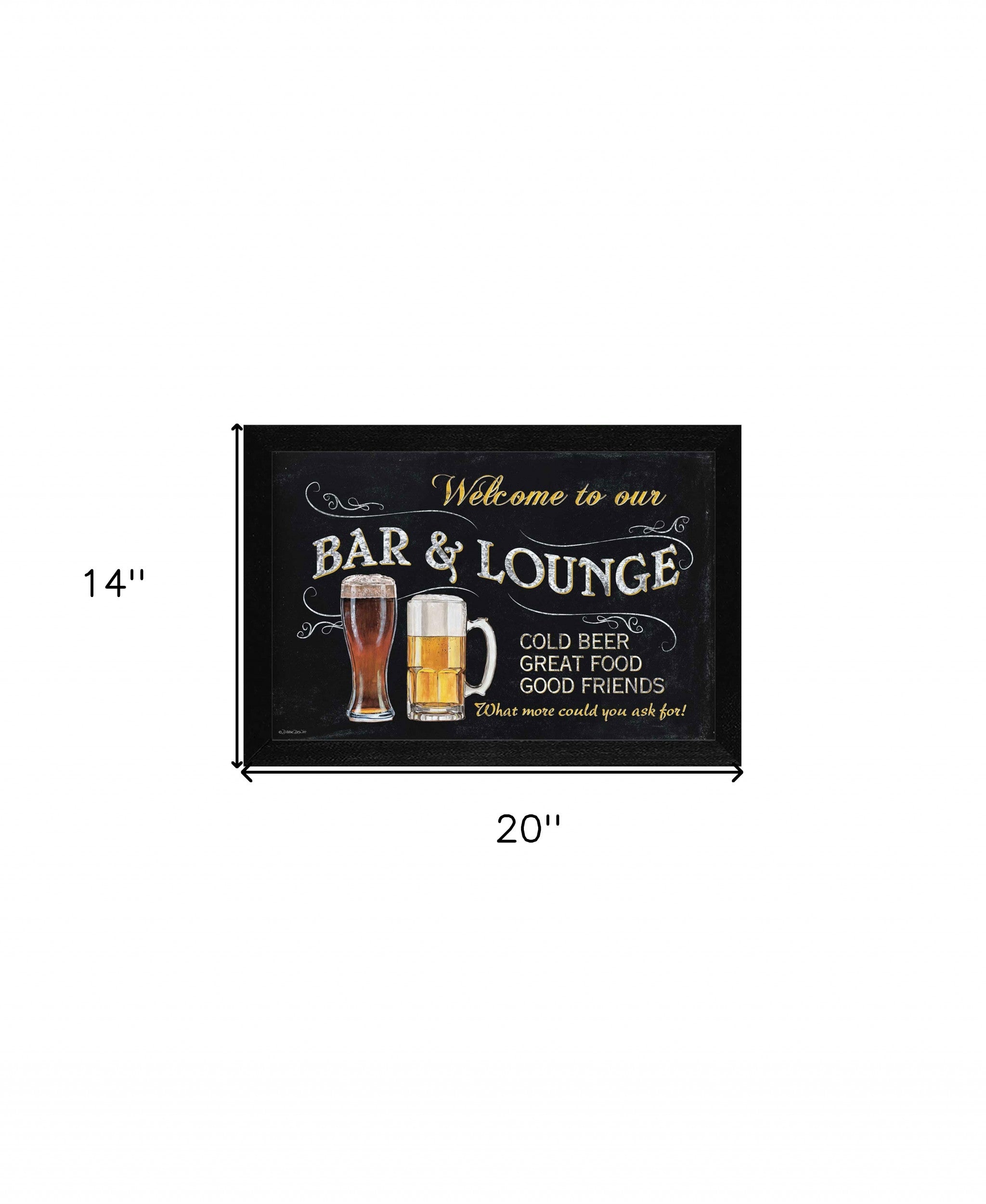 Welcome To Our Bar Black Framed Print Wall Art