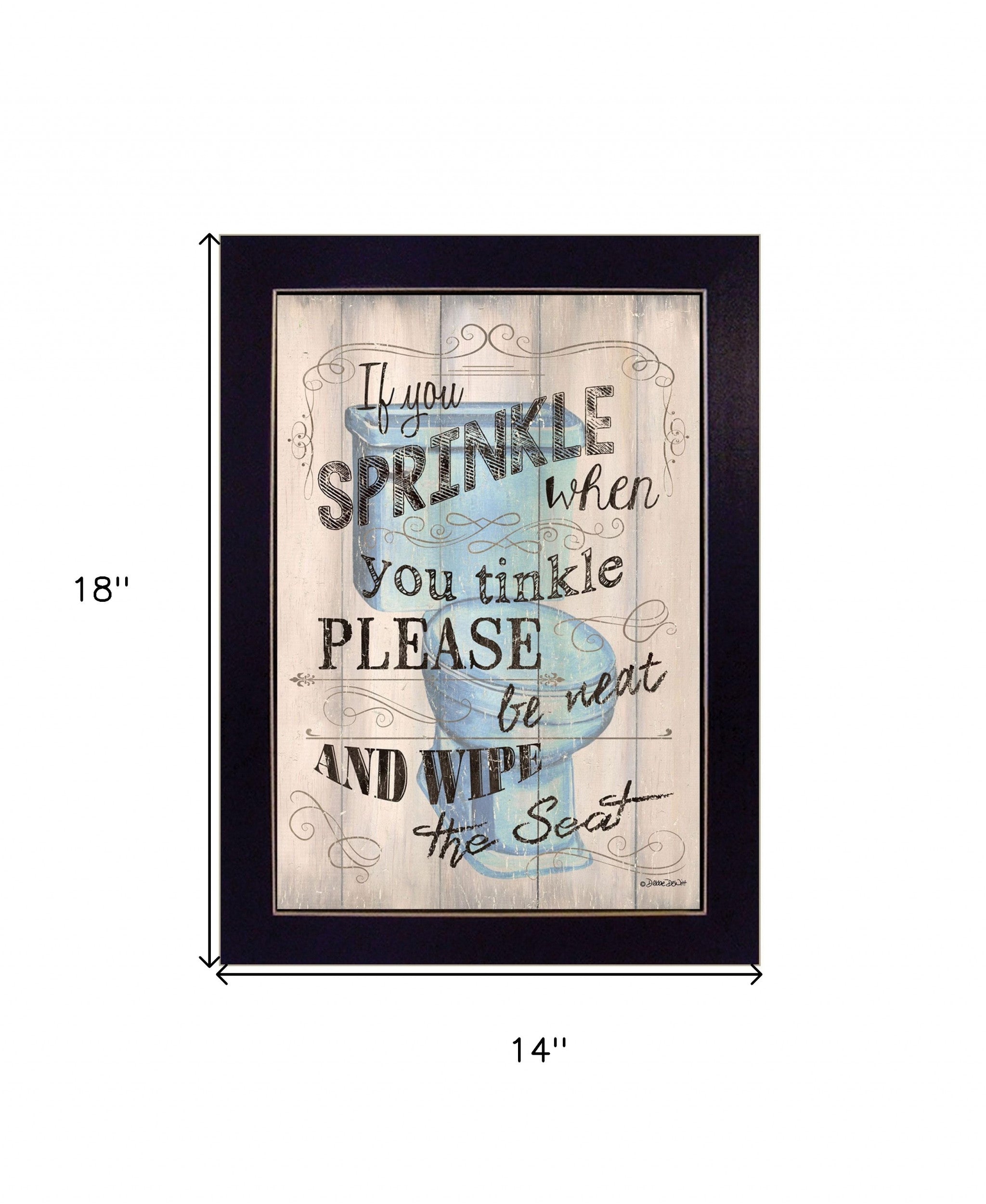 If You Sprinkle When You Tinkle Black Framed Print Wall Art