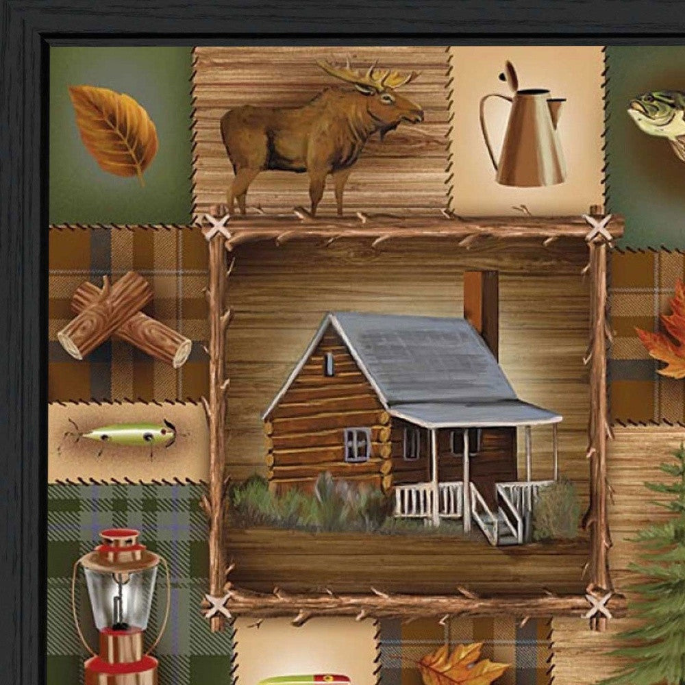 At The Cabin Black Framed Print Wall Art