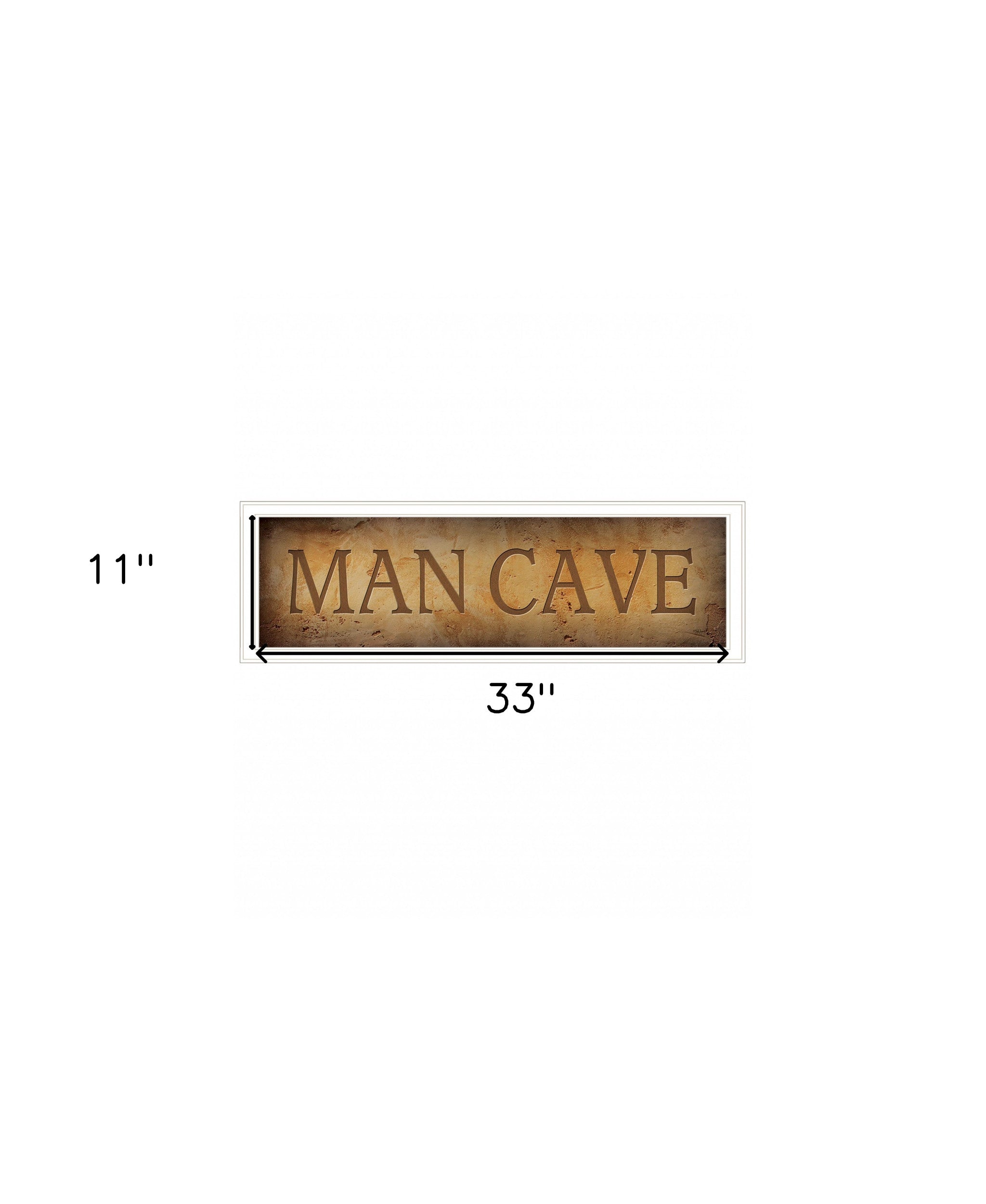 Man Cave 3 White Framed Print Wall Art