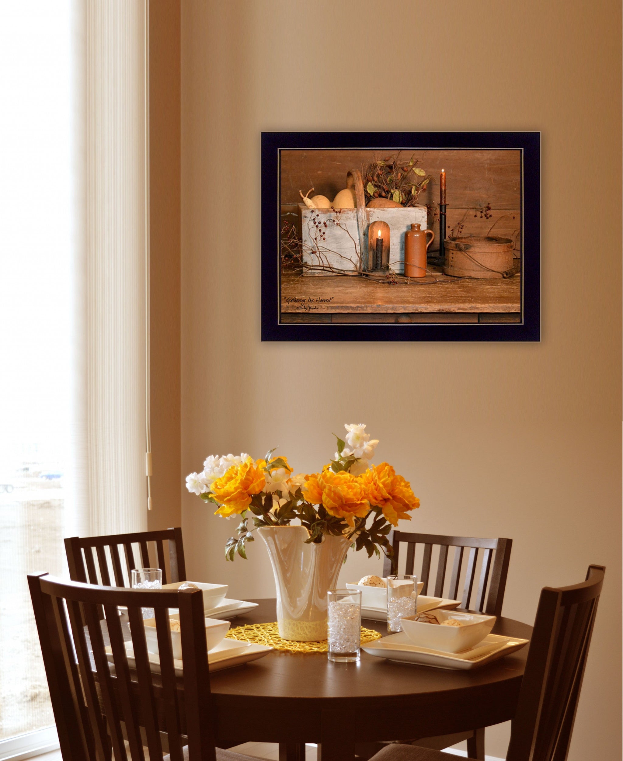 Gathering The Harvest 1 Black Framed Print Wall Art