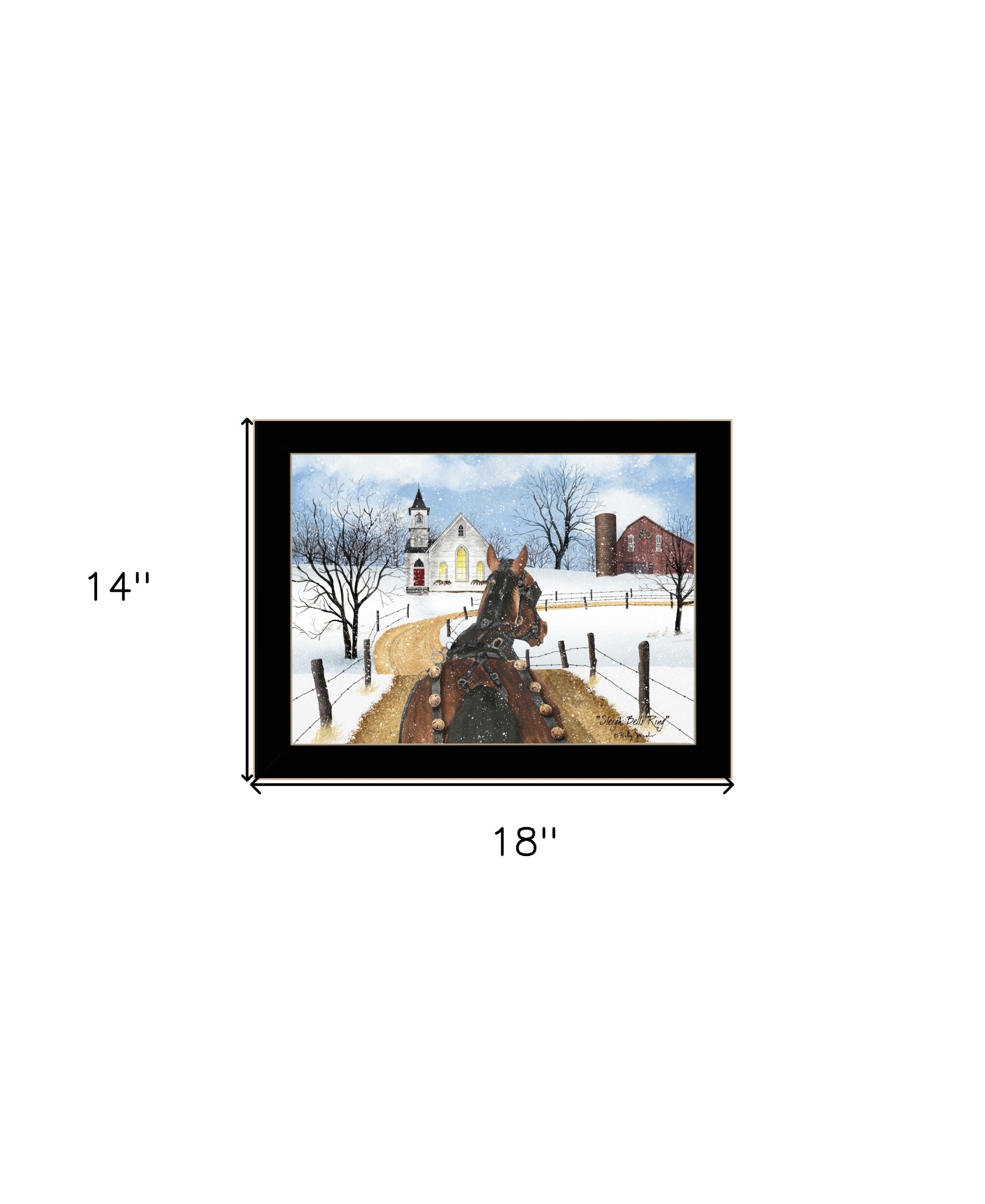 Sleigh Bells Ring 1 Black Framed Print Wall Art