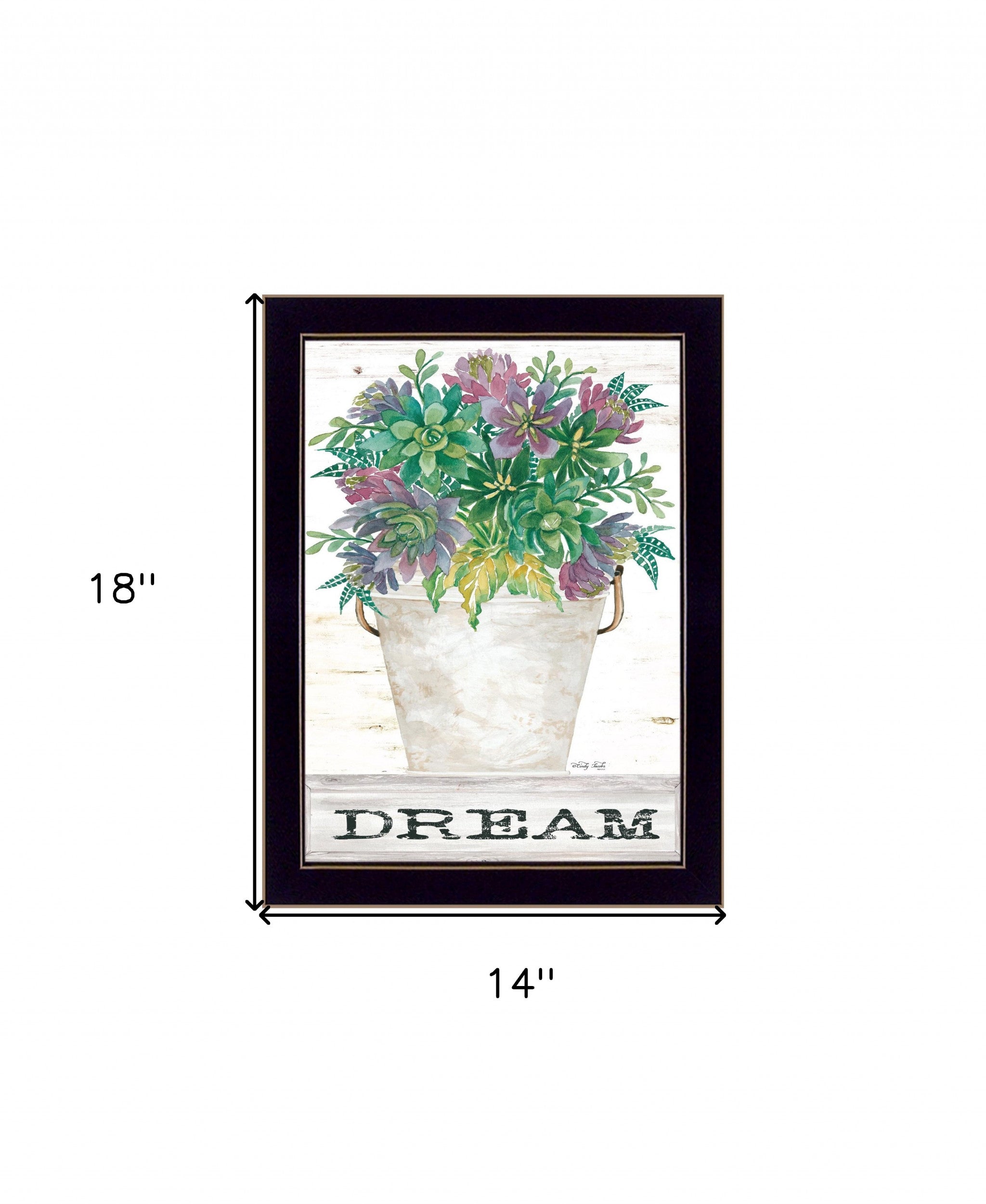 Dream Succulents 1 Black Framed Print Wall Art