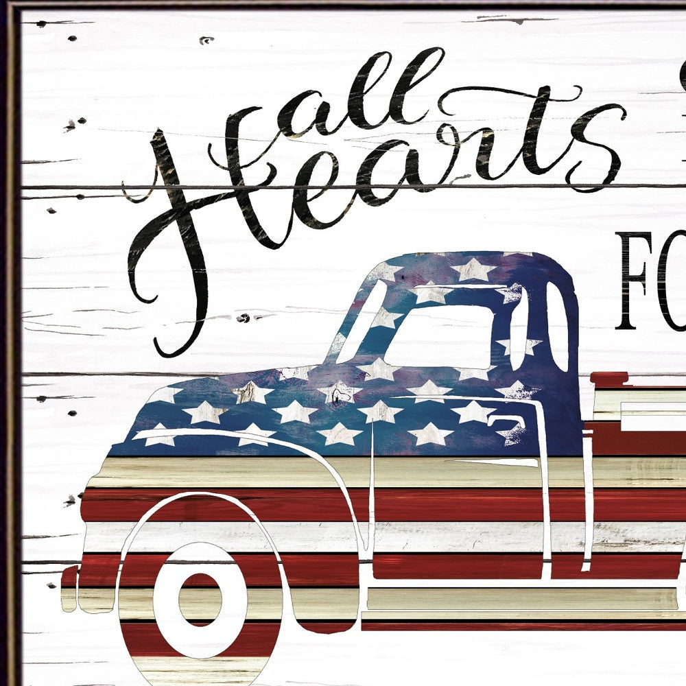 All Hearts Come Home For Love Truck 1 Black Framed Print Wall Art