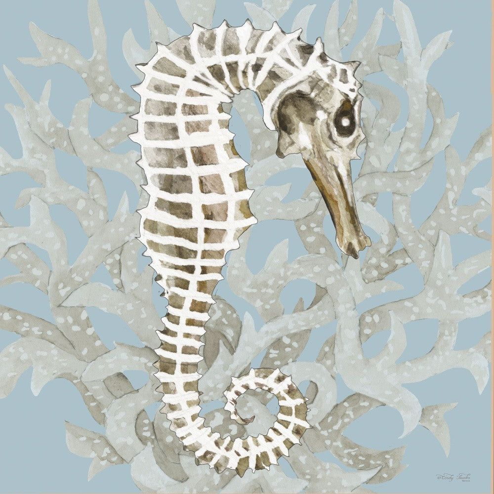 Coral Seahorse I 1 Black Framed Print Wall Art