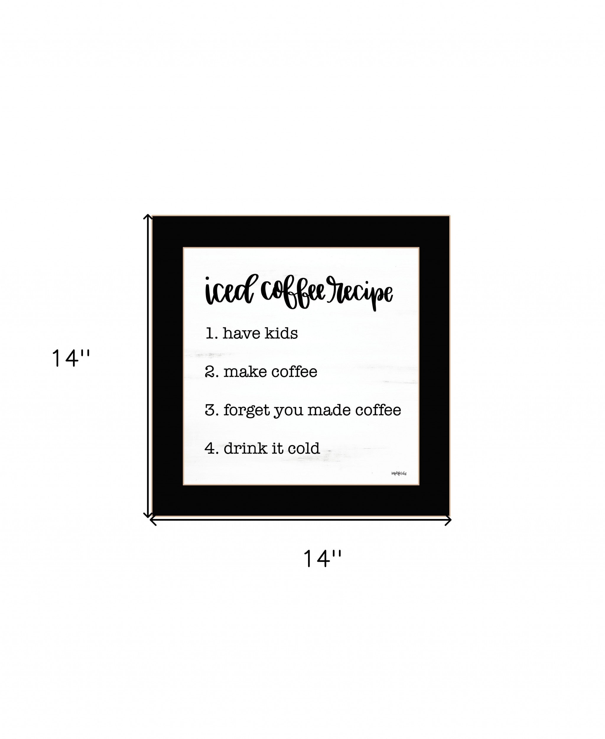 Iced Coffee Recipe Black Framed Print Wall Art