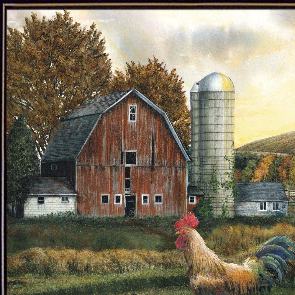 Early Rooster 1 Black Framed Print Wall Art