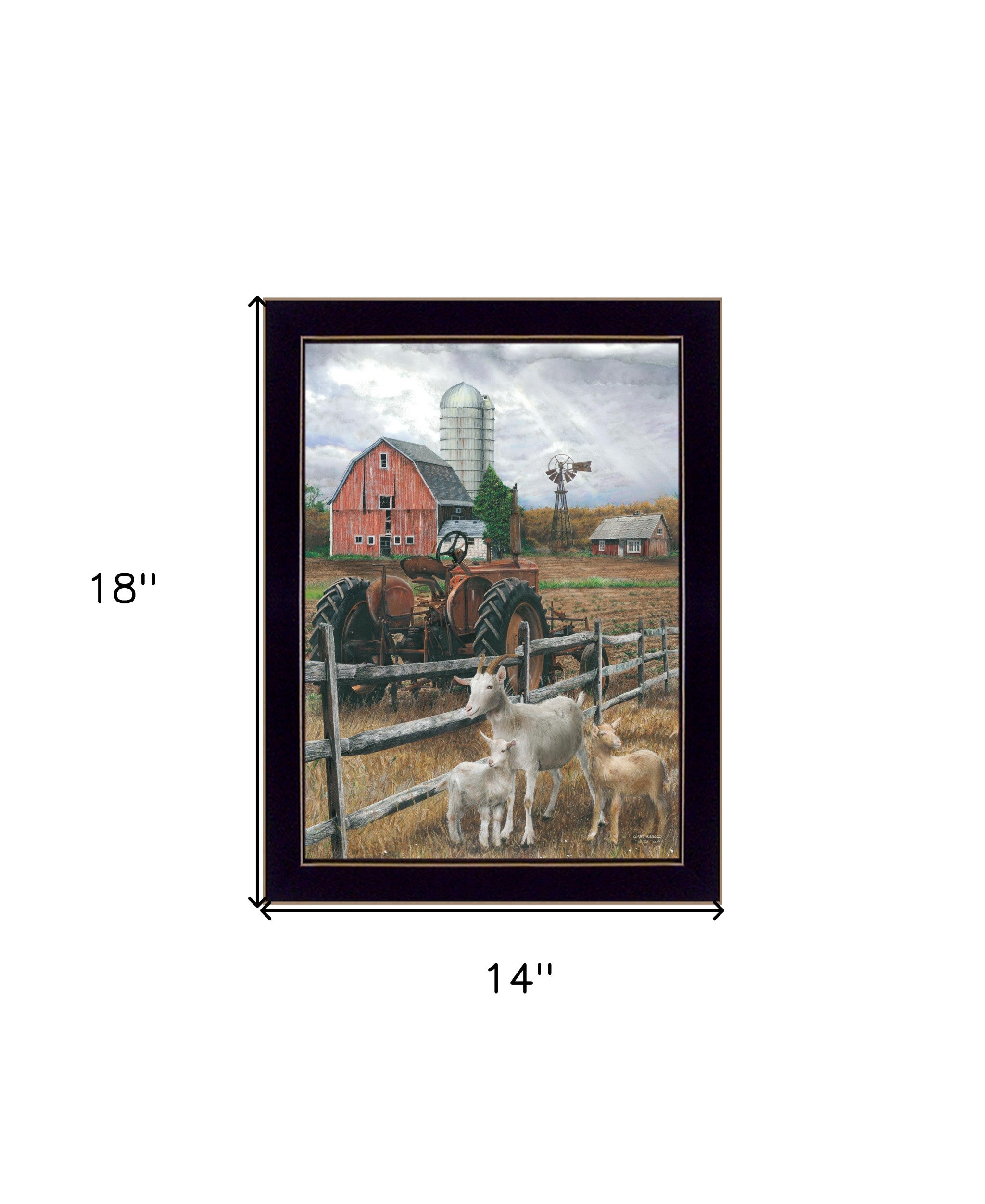 The Old Tractor 1 Black Framed Print Wall Art