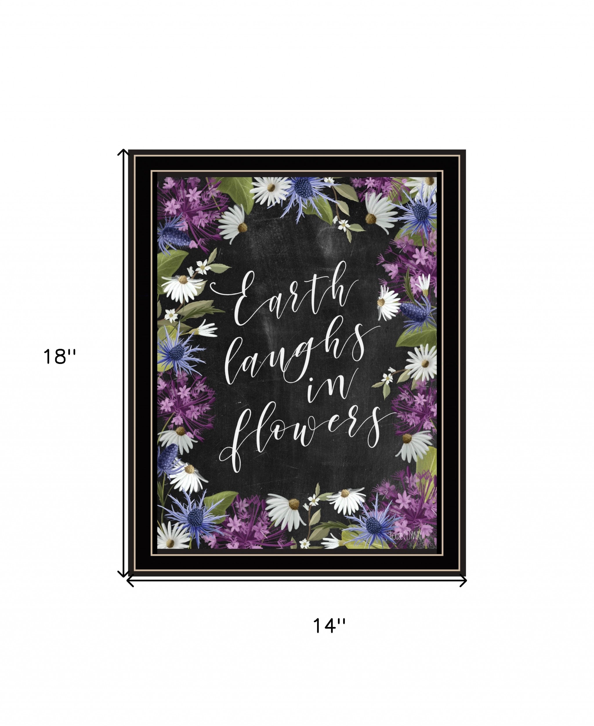 Earth Laughs In Flowers 1 Black Framed Print Wall Art