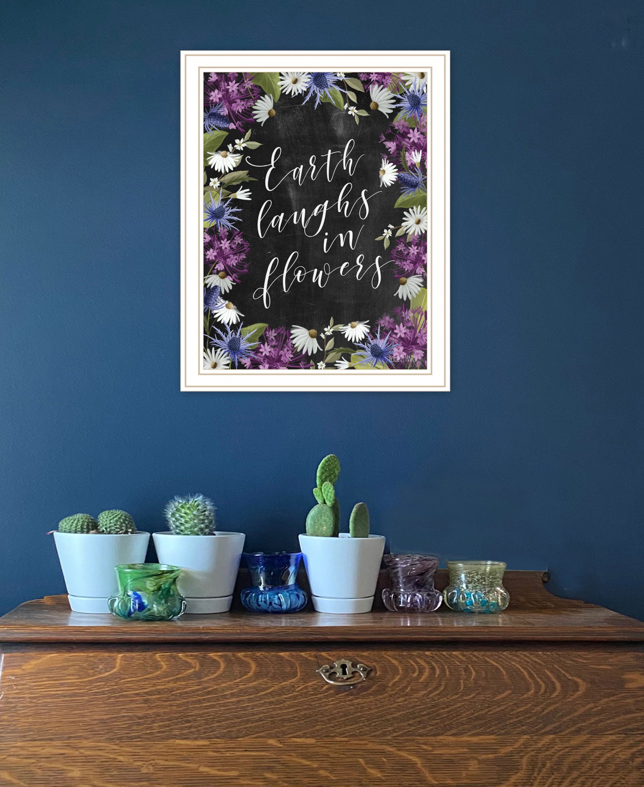 Earth Laughs In Flowers 2 White Framed Print Wall Art