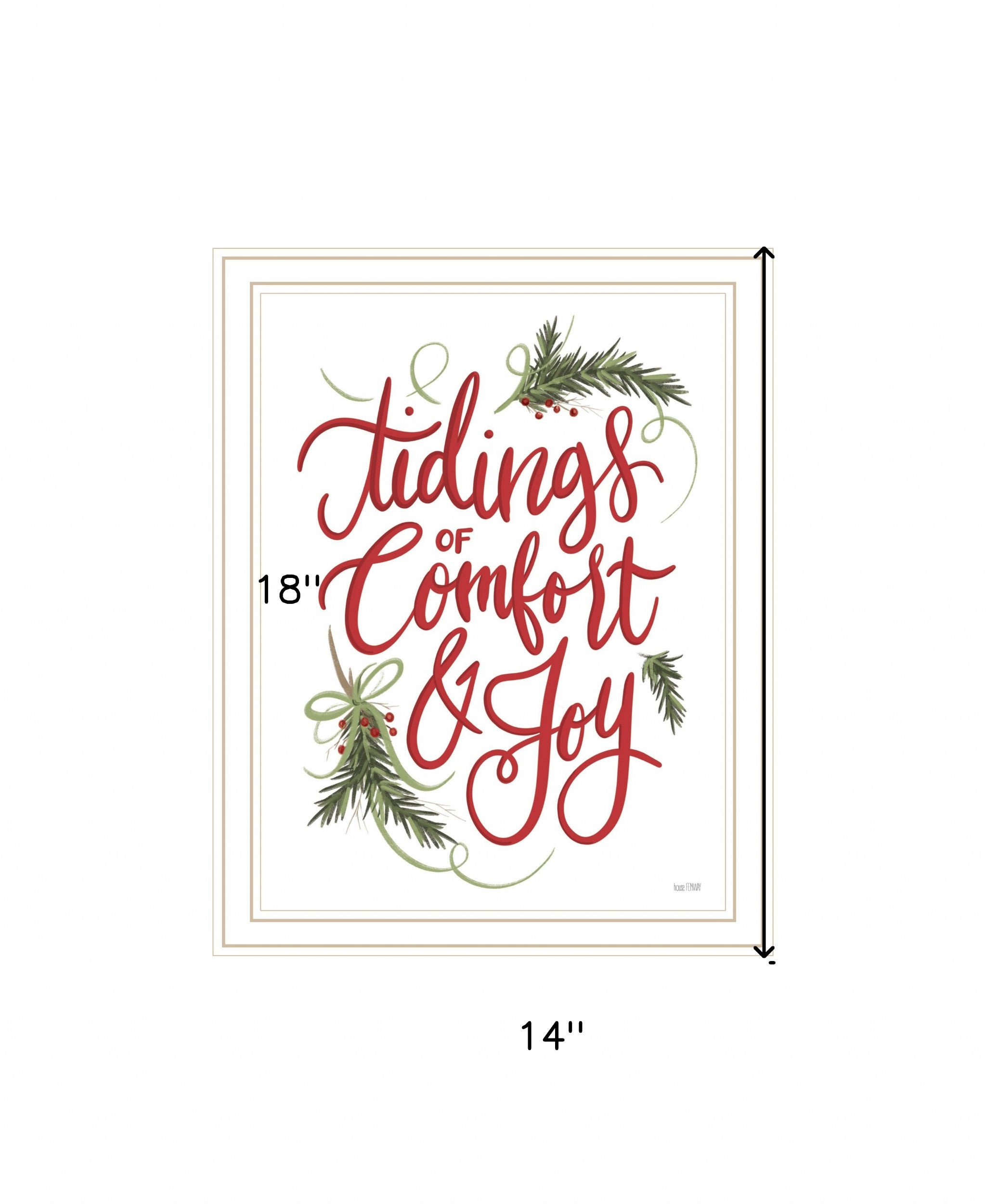 Tidings Of Comfort & Joy 1 White Framed Print Wall Art