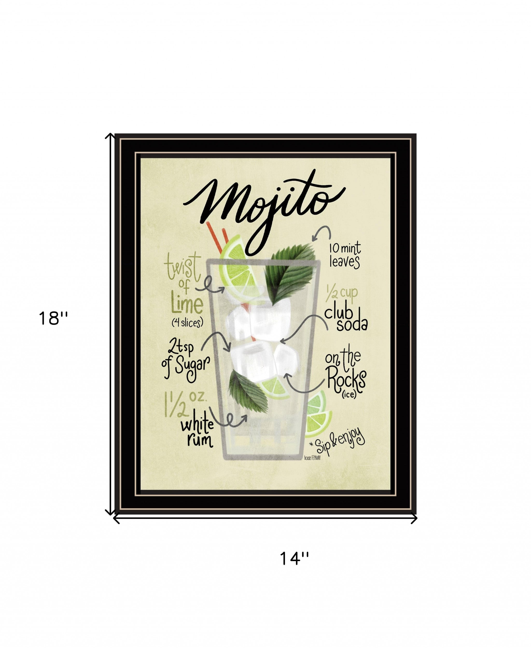 Mojito Black Framed Print Wall Art