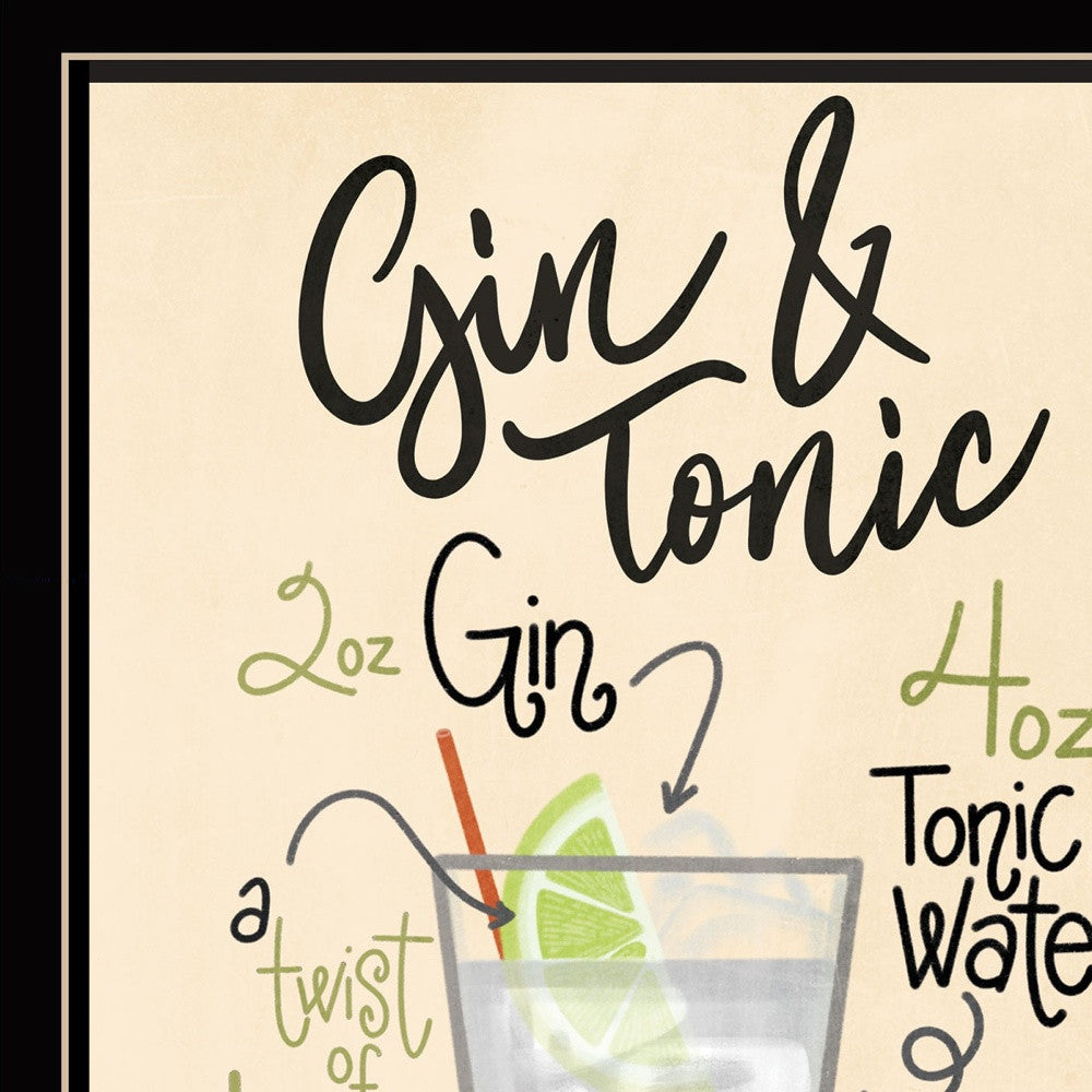 Gin and Tonic Black Framed Print Wall Art