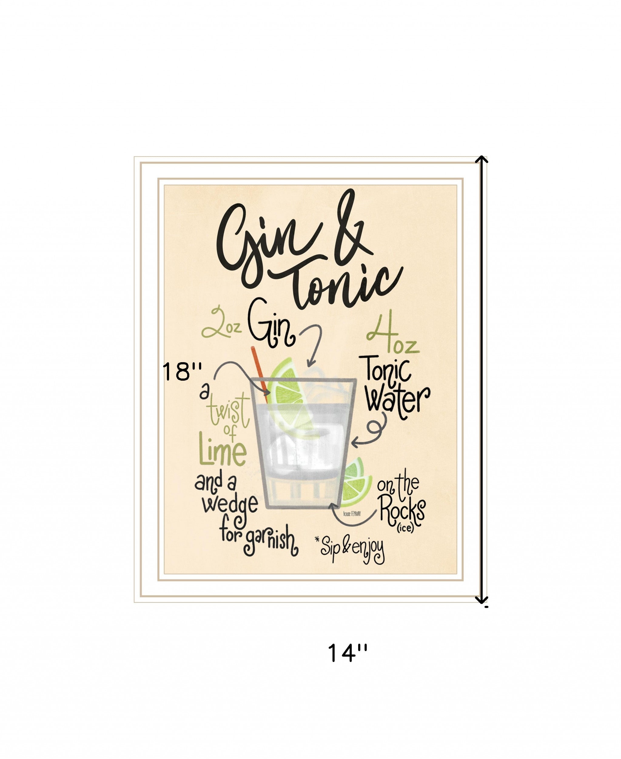 Gin and Tonic White Framed Print Wall Art