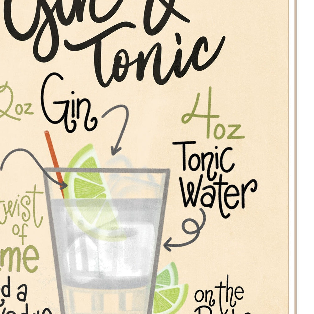 Gin and Tonic White Framed Print Wall Art