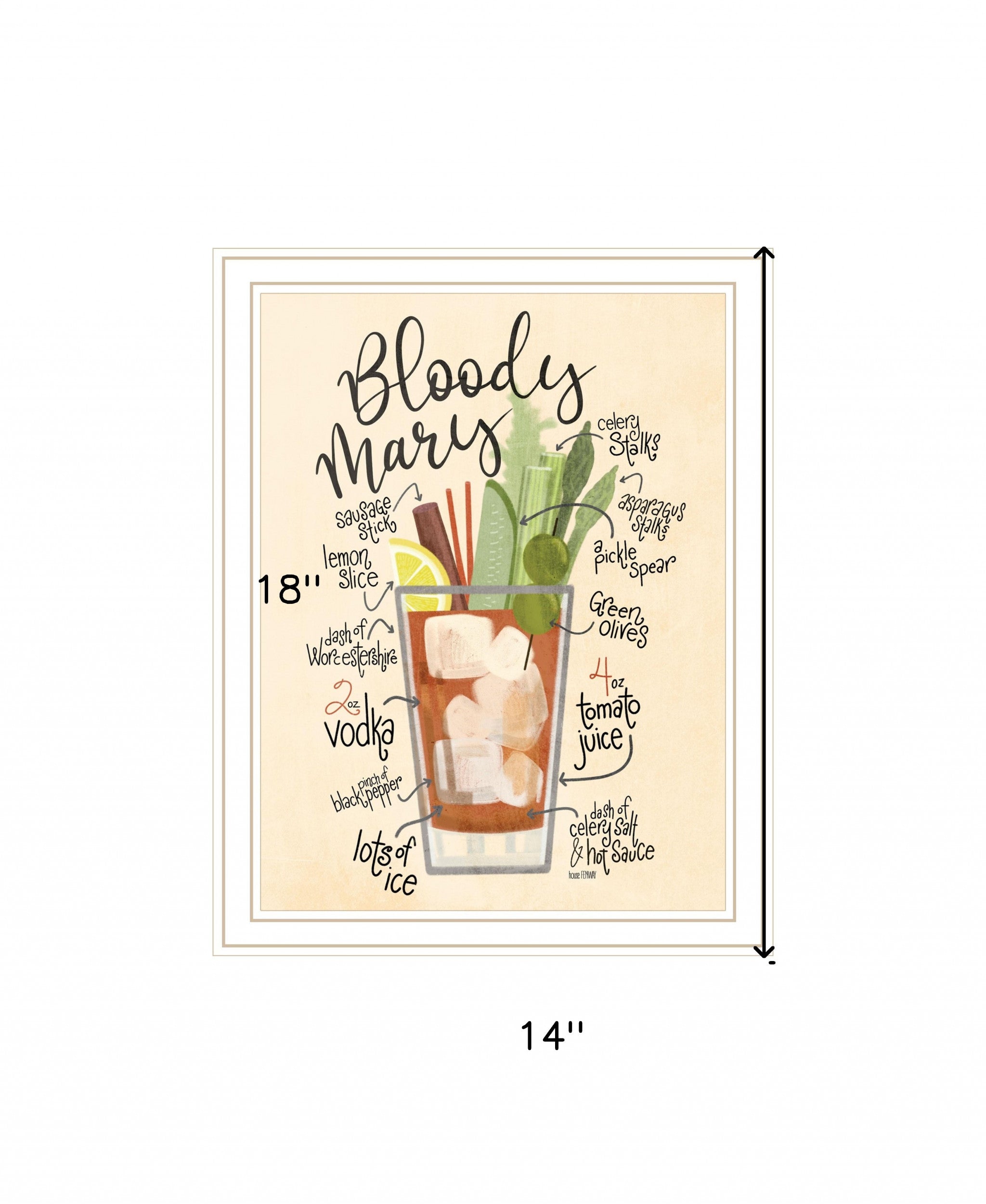 Bloody Mary White Framed Print Wall Art