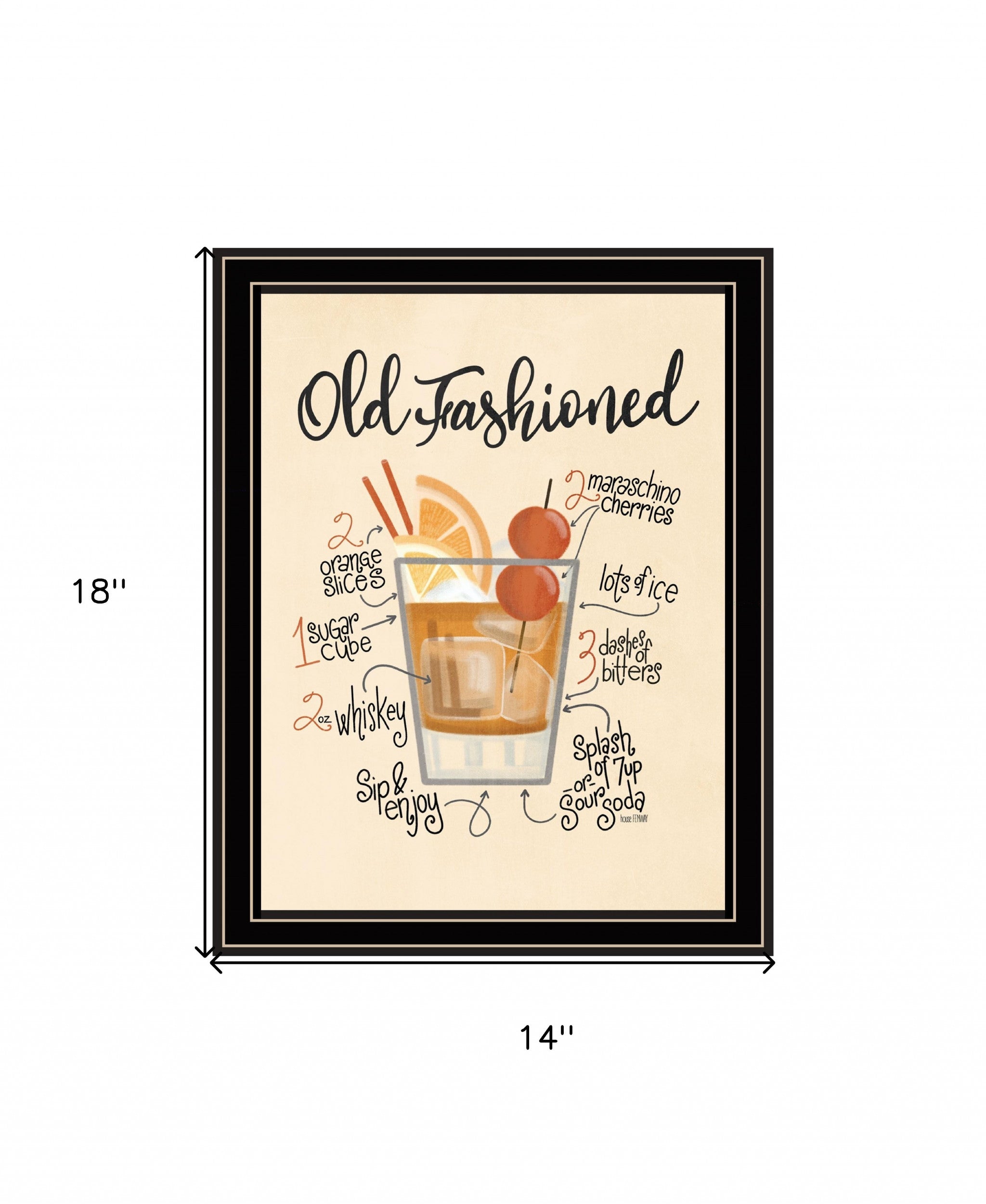 Old Fashioned Black Framed Print Wall Art