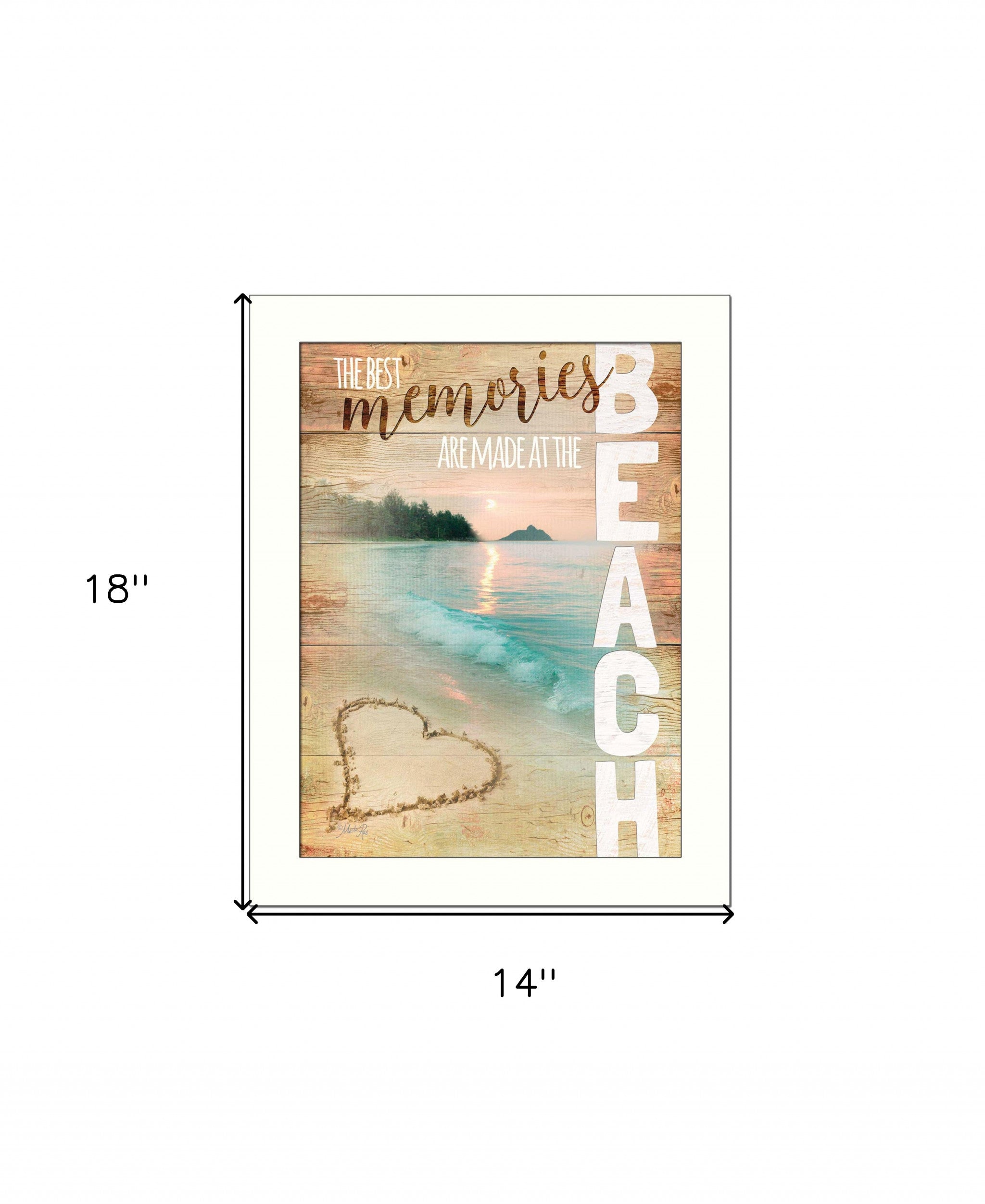 Beach Memories 3 White Framed Print Wall Art