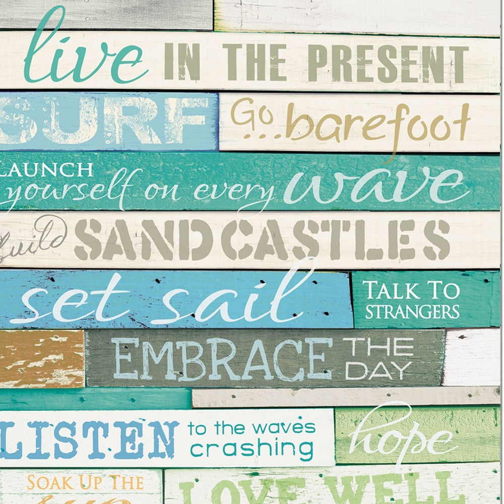 Live In The Present 4 White Framed Print Wall Art